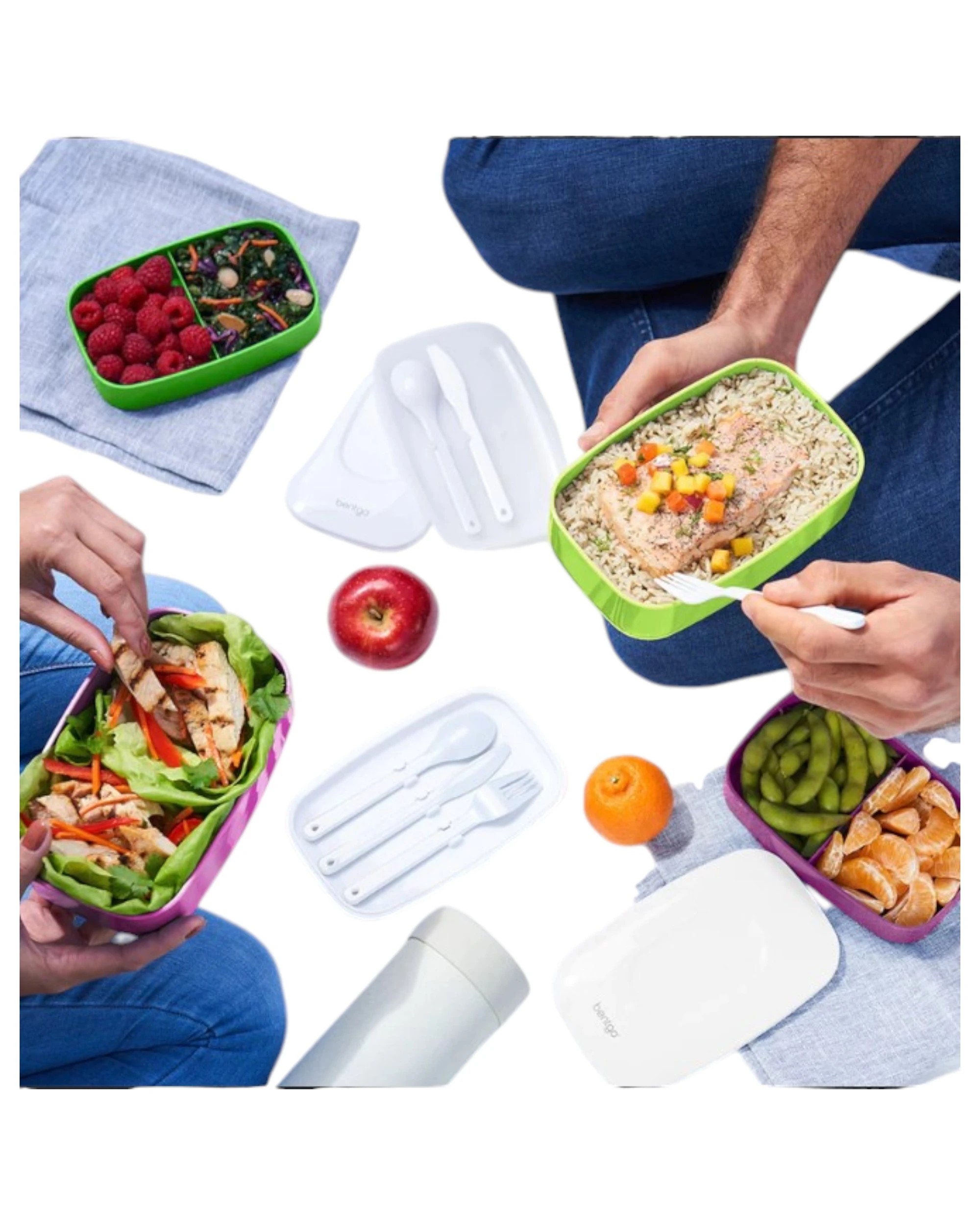 4 Bentgo All-In-One Lunch Box Container Storage - Purple, 4 of 6