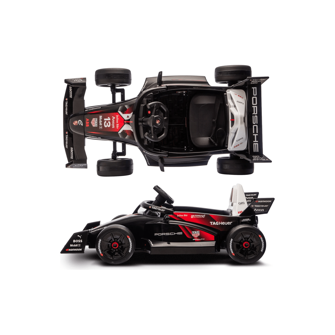 2 Kahuna Porsche Formula E Kids Electric Ride On Car Remote Control 60W Dual Motors - Red, 2 of 5