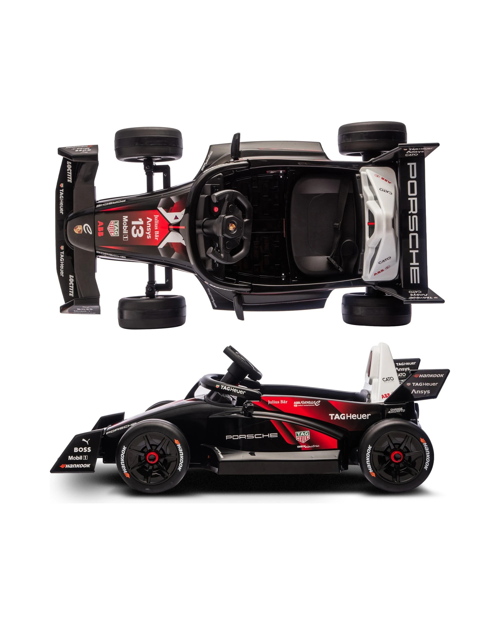 2 Kahuna Porsche Formula E Kids Electric Ride On Car Remote Control 60W Dual Motors - Red, 2 of 5