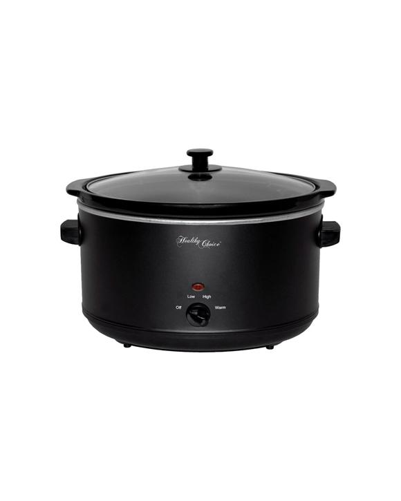 Healthy Choice Large 300w 8l Non Stick Slow Cooker W/ceramic Bowl/pot/glass Lid - Black