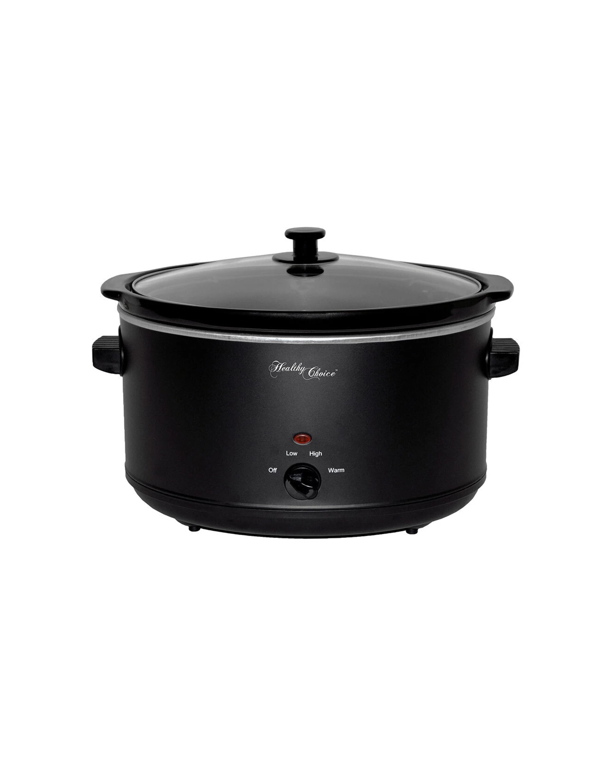 1 Healthy Choice Large 300w 8l Non Stick Slow Cooker W/ceramic Bowl/pot/glass Lid - Black, 1 of 3