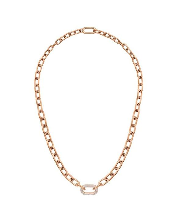 Daniel Wellington Crystal Link Necklace Rose Gold Stainless Steel Jewellery - Gold