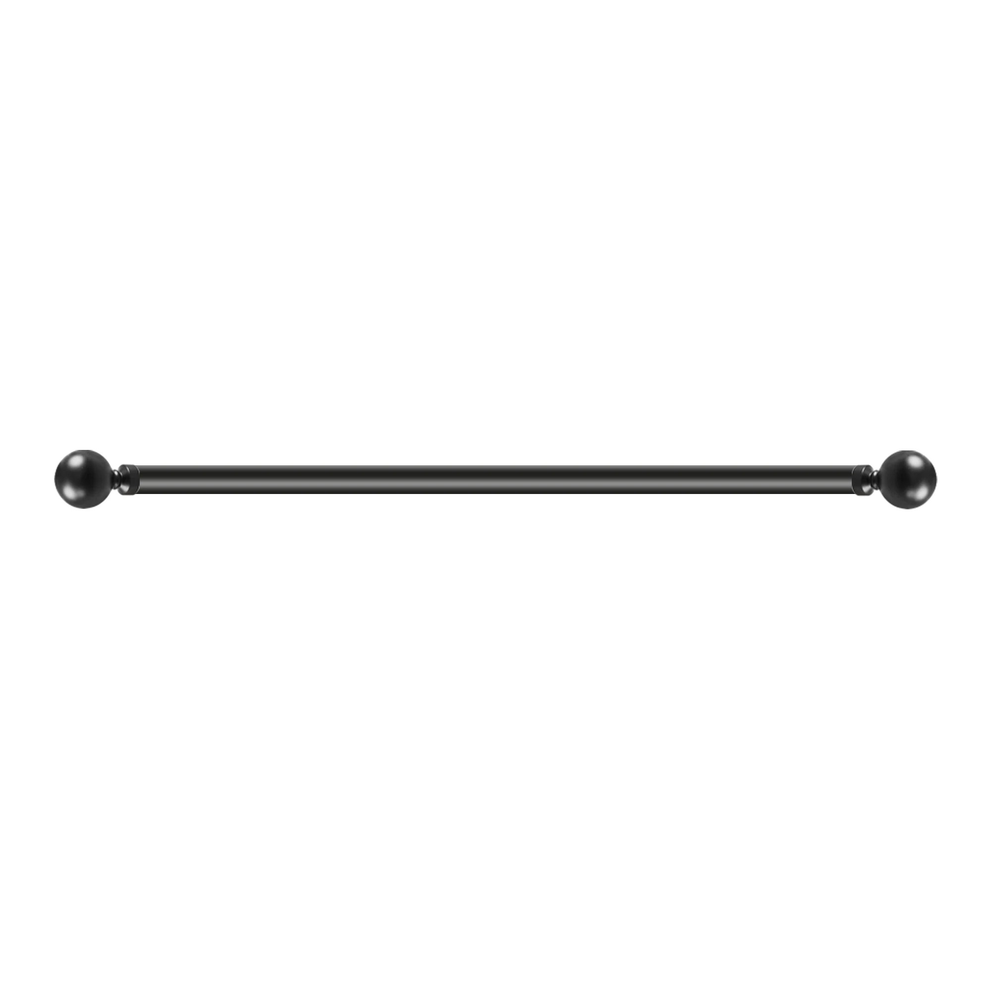 1 Marlow Metal Curtain Pole Rod Set Extendable Adjustable In Matt - Black, 1 of 5
