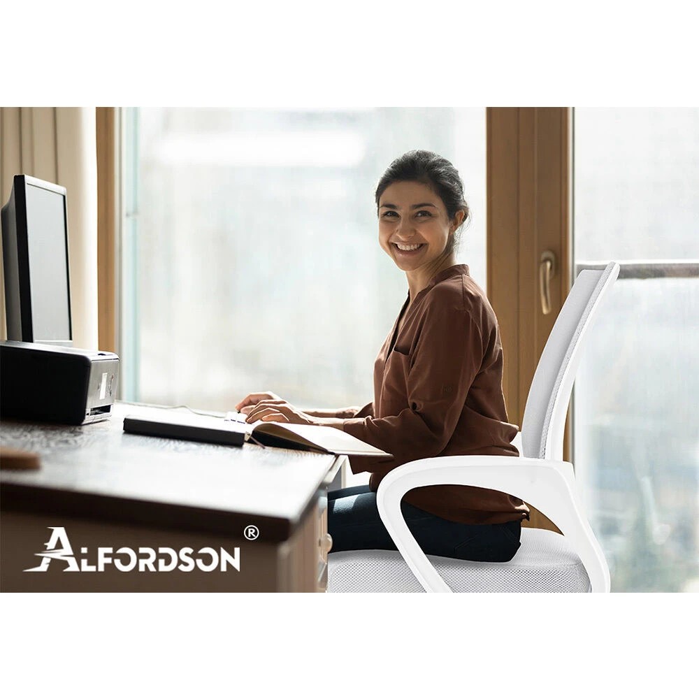 10 Alfordson Mesh Office Chair Executive Gaming Seat Computer Racing Work - White Grey, 10 of 10