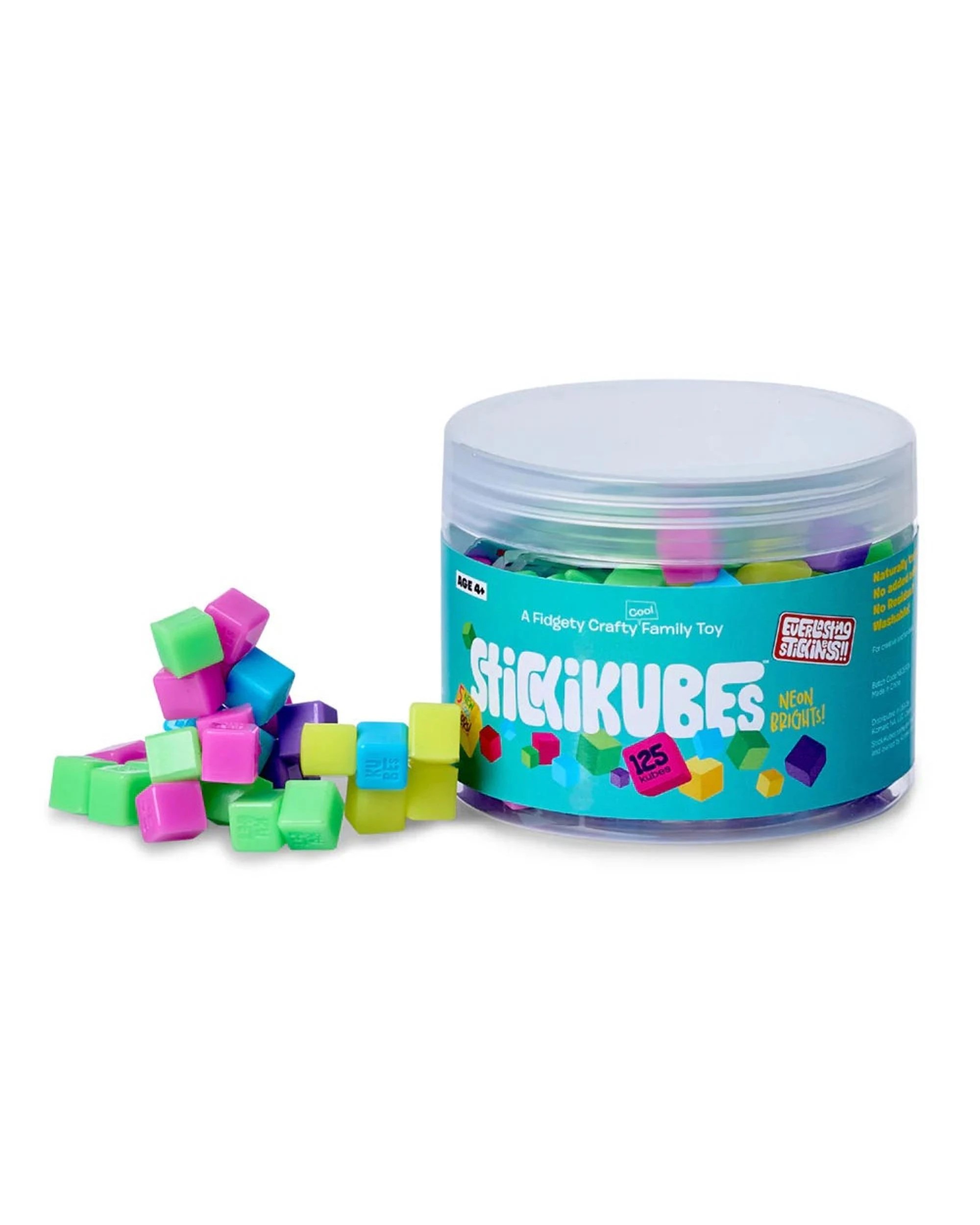 1 Stickikubes Neon Brights 125 Piece Tub, 1 of 1