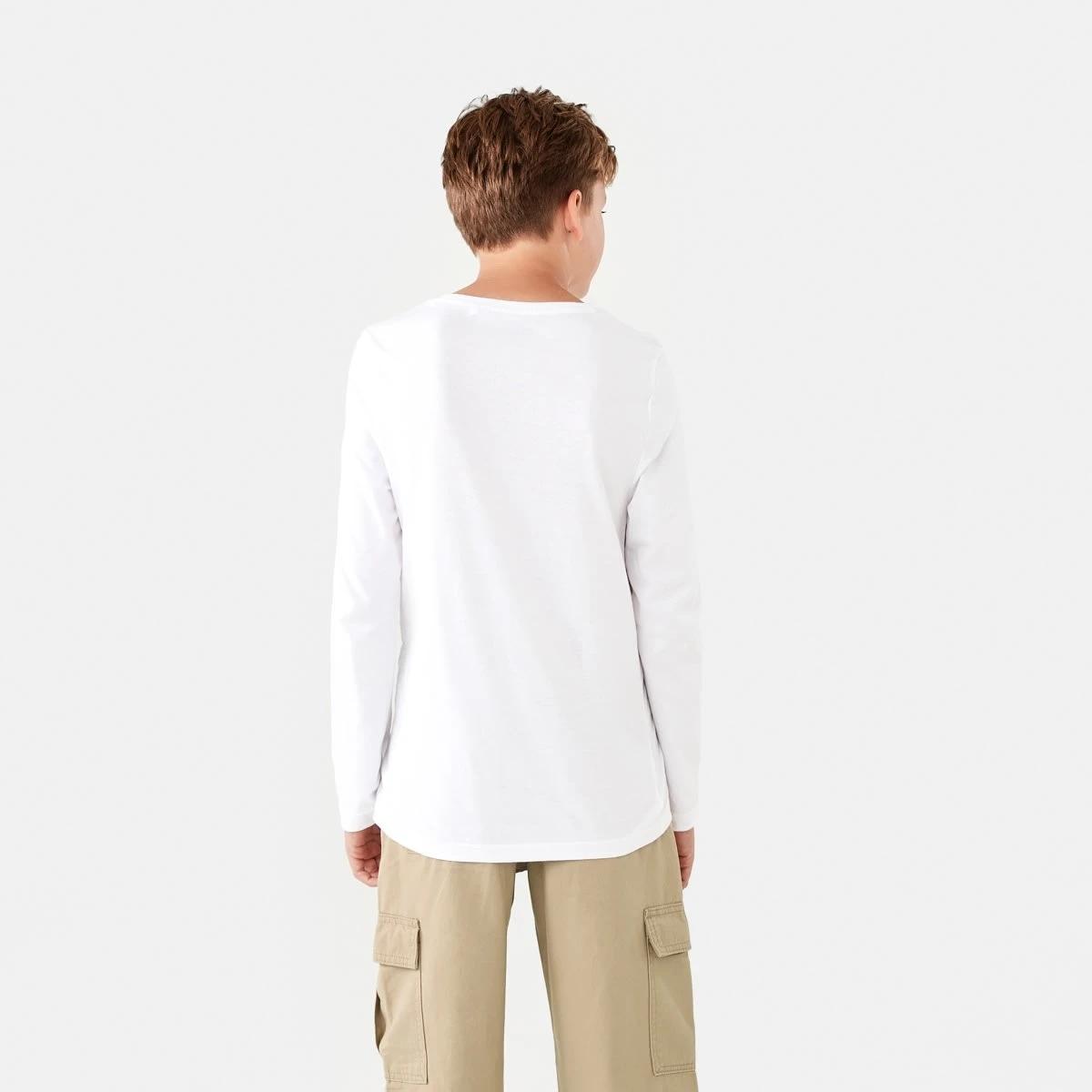 2 Long Sleeve Plain T-shirt White, 2 of 8
