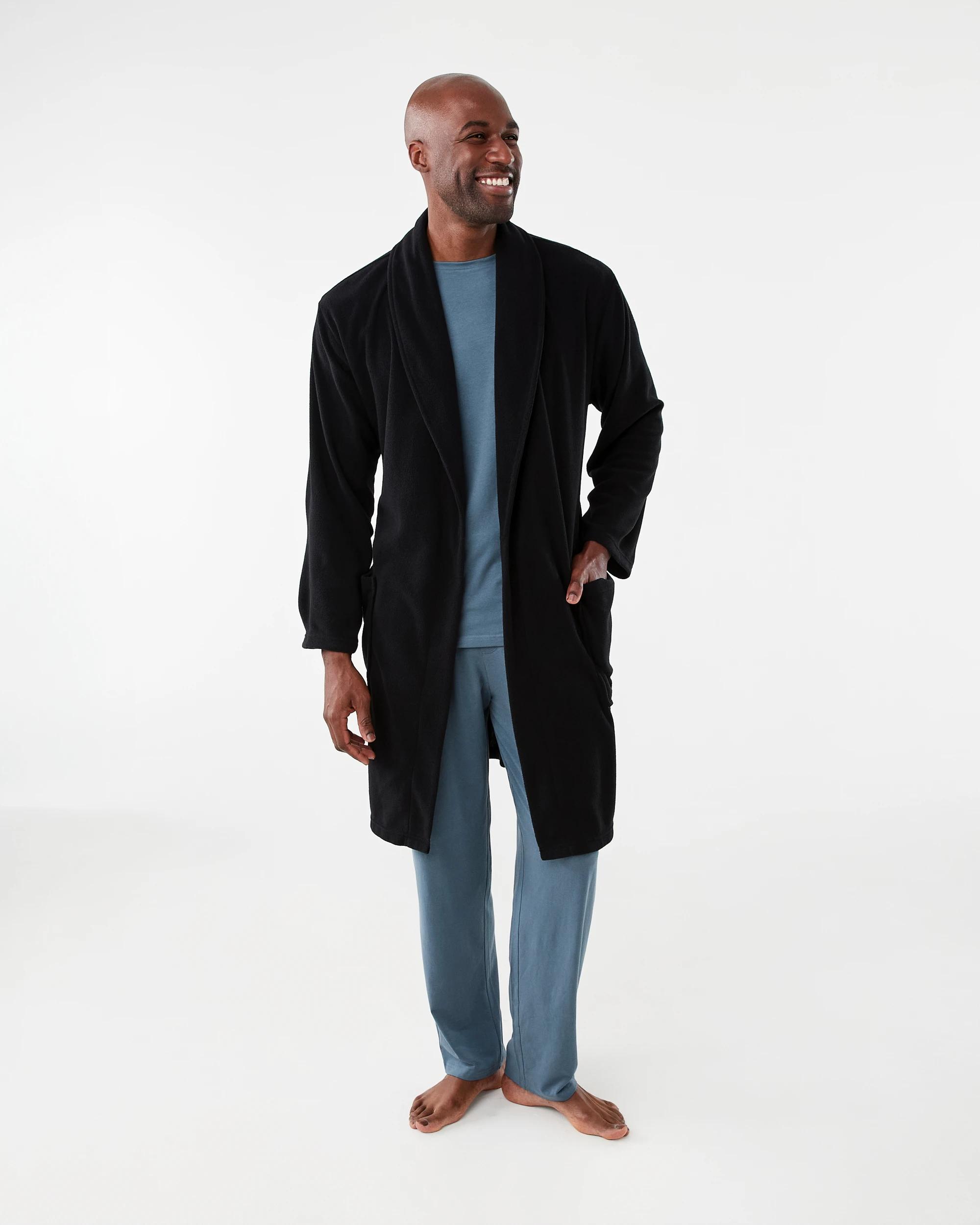 1 Polar Fleece Gown Black, 1 of 8