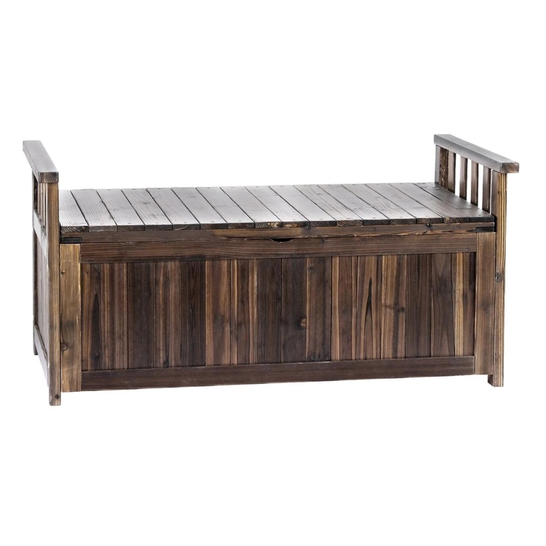 4 Gardeon Outdoor Storage Bench Box Wooden Garden Toy Tool Shed Patio Furniture - Charcoal, 4 of 8