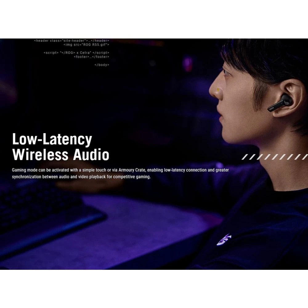 8 ASUS ROG Cetra True Wireless Gaming Earbuds Black, 8 of 9