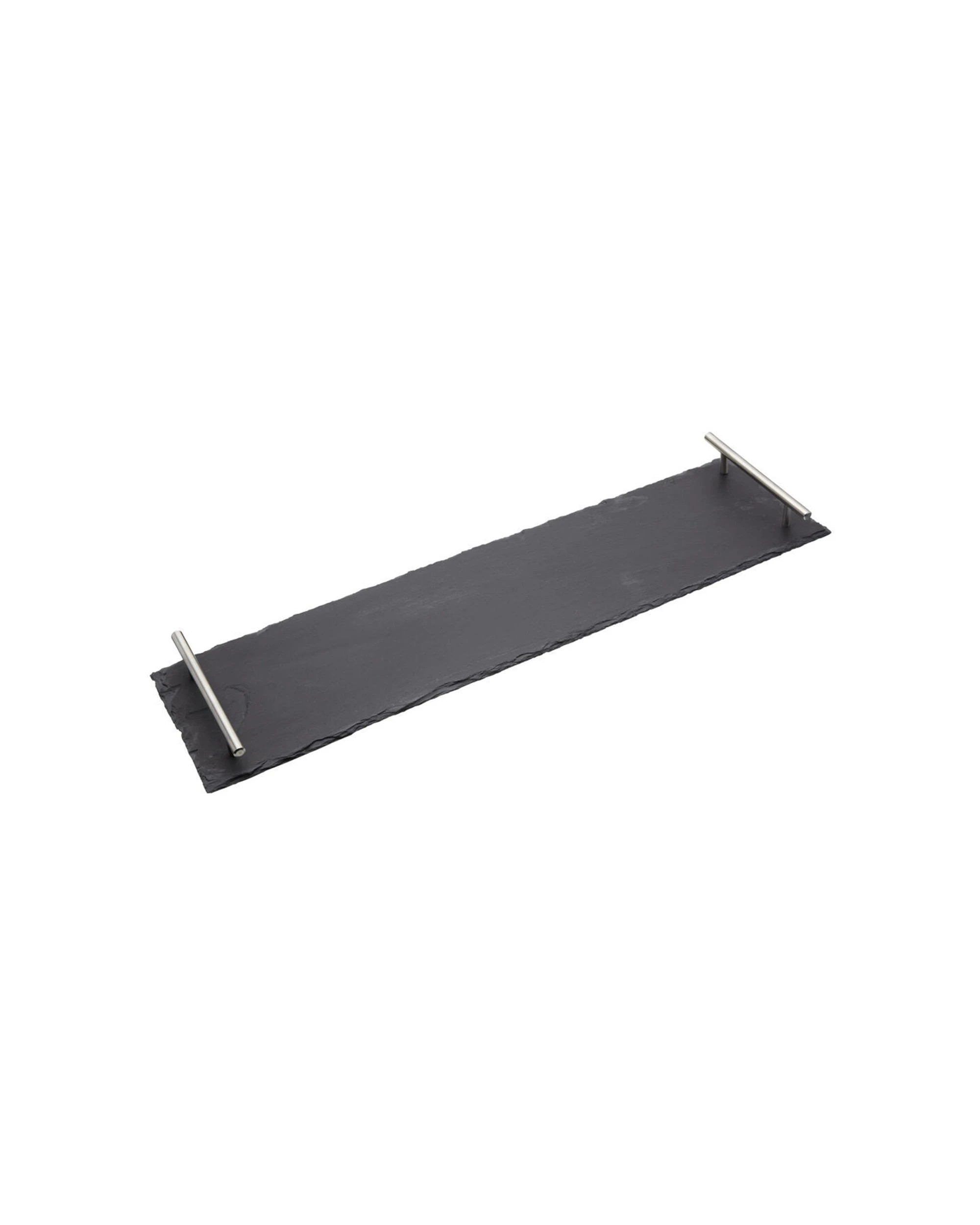 2 Artesa 2PK Rustic Slate Rectangular Serving Platter Brushed Brass Handles - Multi, 2 of 5
