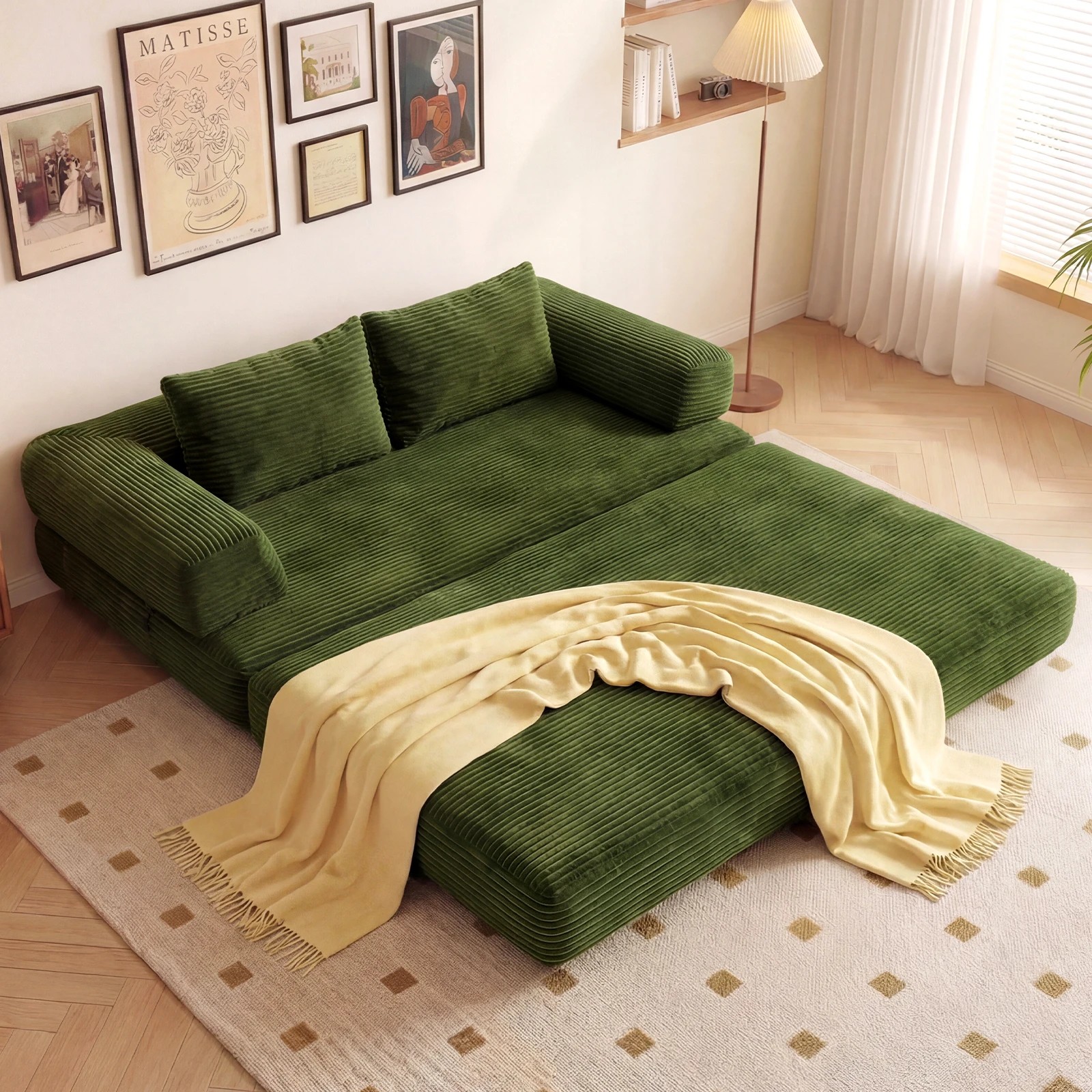 3 Advwin Folding Sofa Bed 5 in 1 Convertible Floor Loveseat, 3 of 7