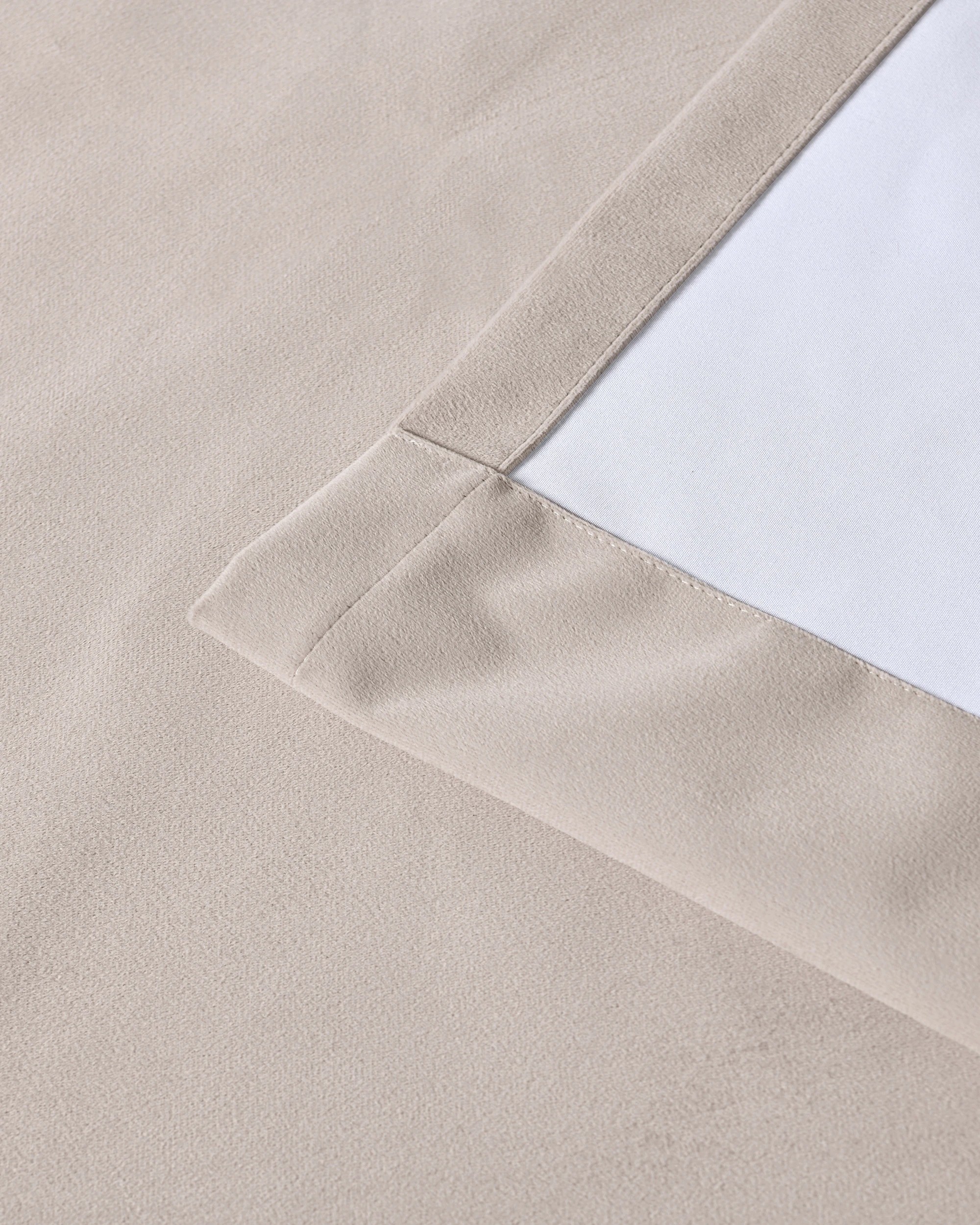 3 Cadence & Co. Byron Matte Velvet 100% Blockout S-Fold Curtain 385x280cm - Fits 220cm Track - Oat, 3 of 5