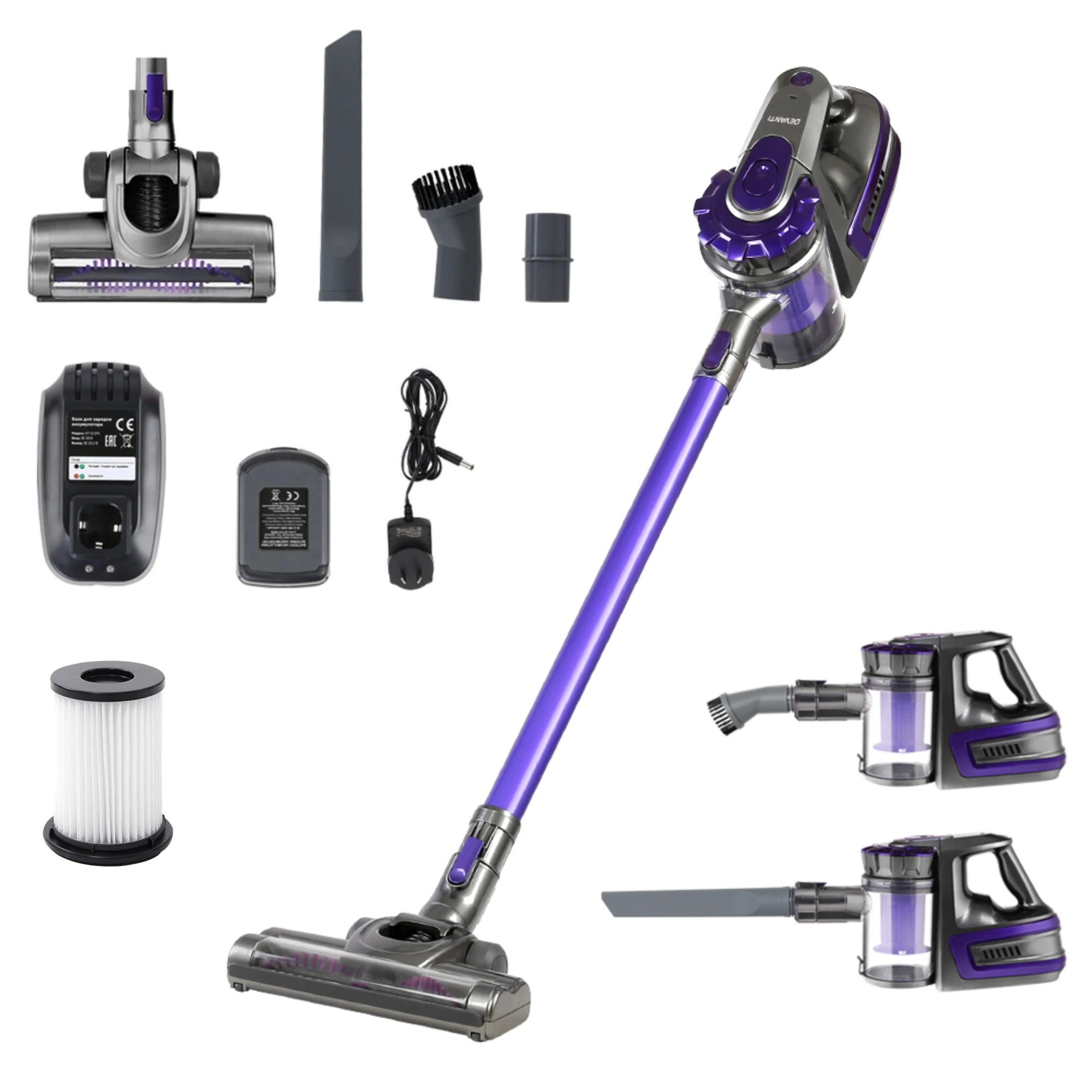 10 Devanti 150W Cordless Stick Vacuum Cleaner 2-in-1 Handheld HEPA Filter Bagless Lightweight - Purple, 10 of 10