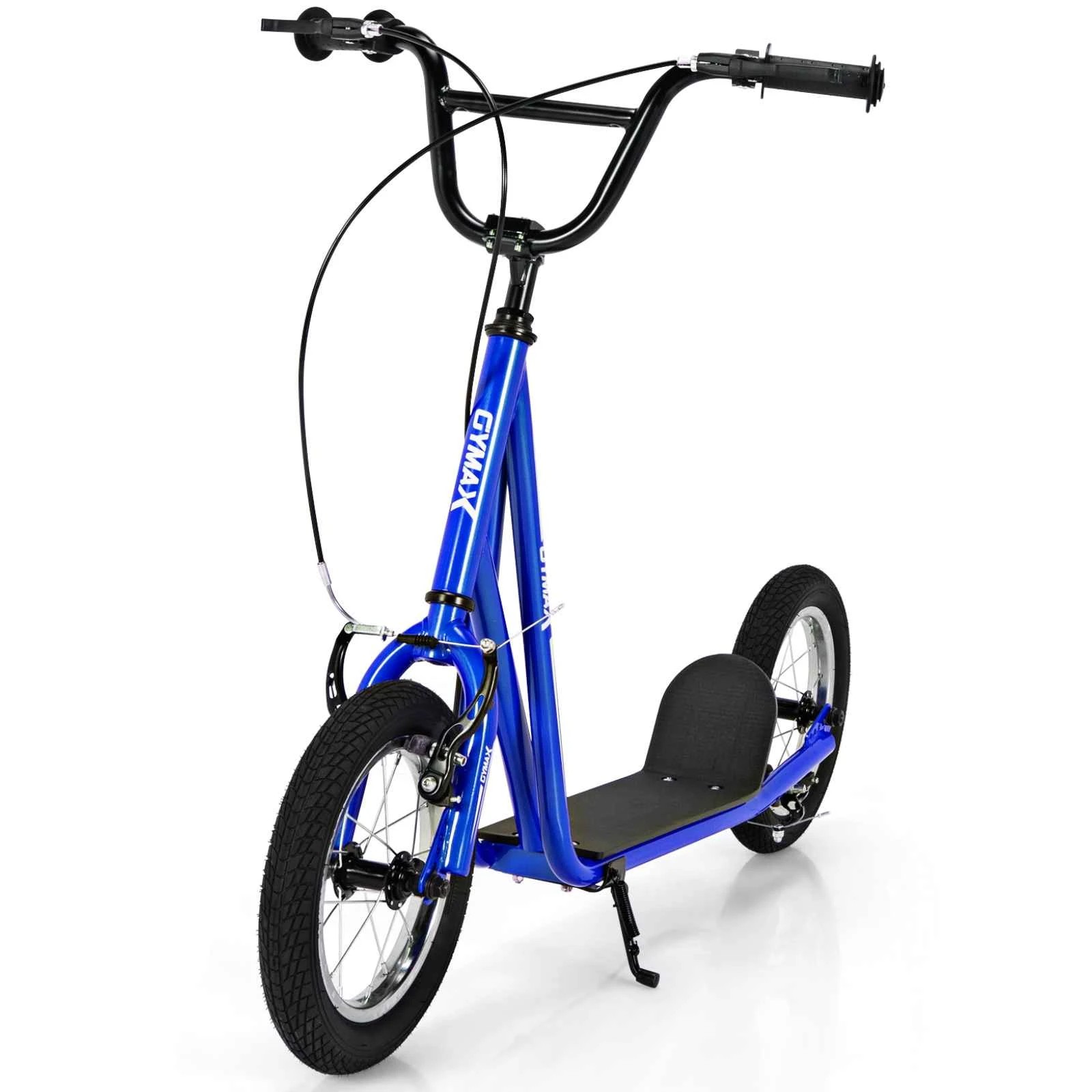 1 Costway Kids Adjustable Kick Scooter w/2 V-Type Handbrake & 32cm Rubber Wheel - Blue, 1 of 1
