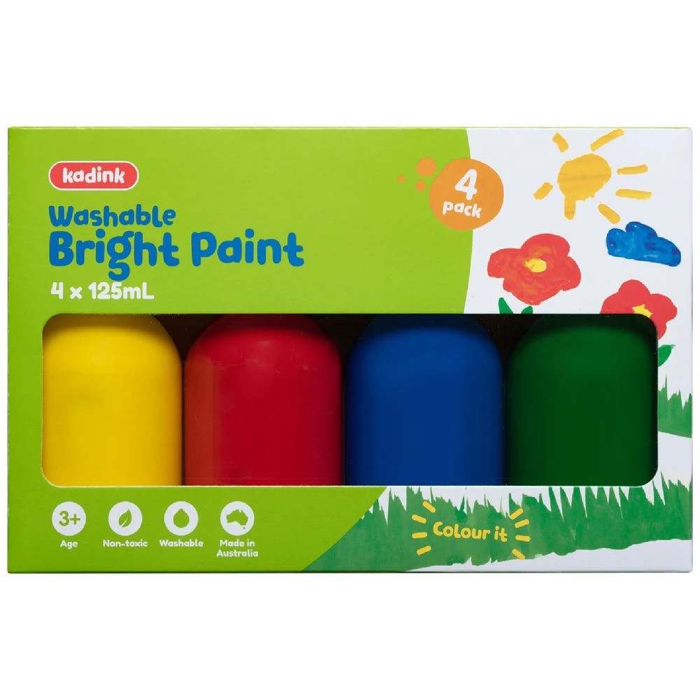 1 Kadink Washable Bright Poster Paint 125mL x 4 Pack, 1 of 6