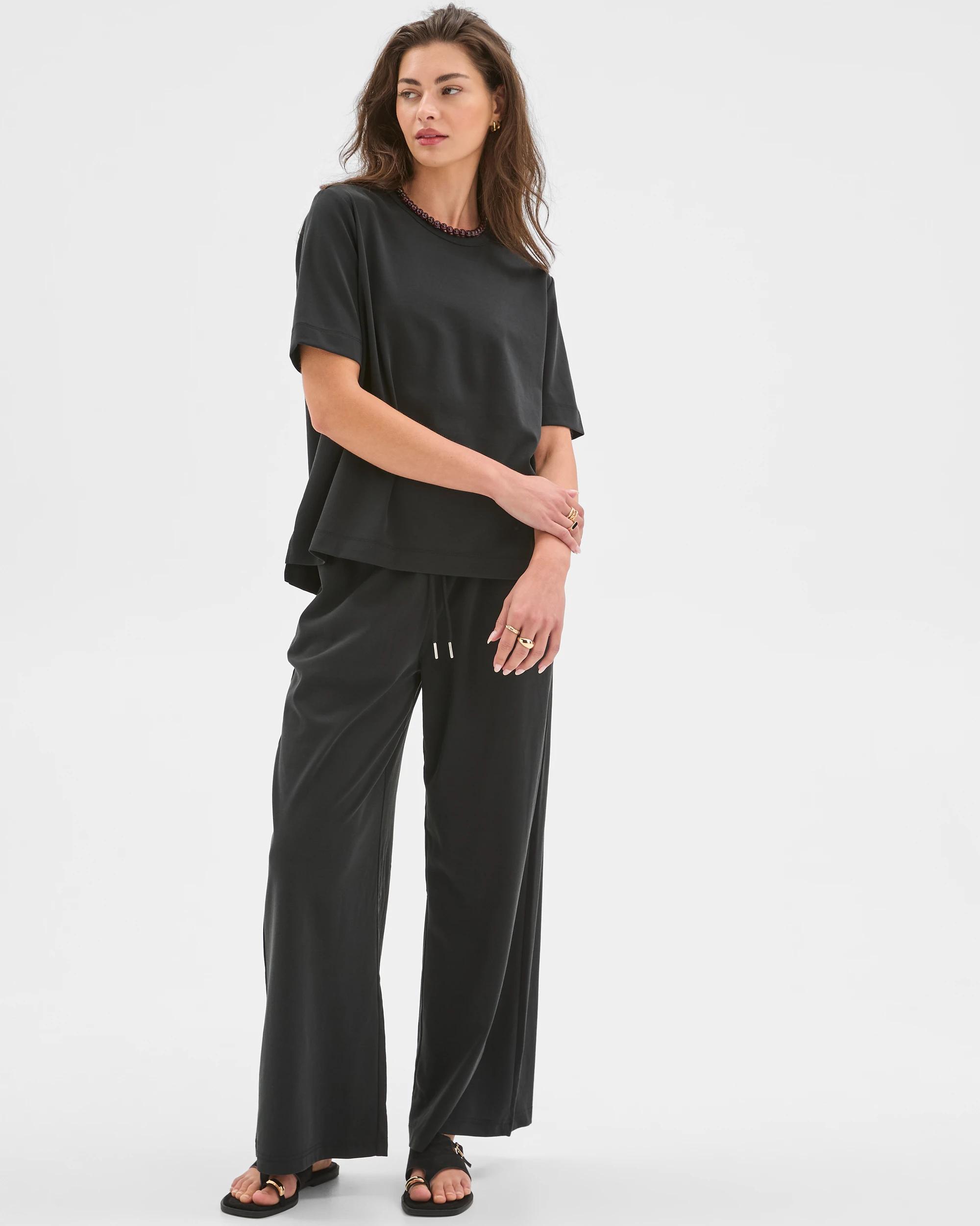 2 Target Petites Relaxed Drape T-Shirt WASHED BLACK, 2 of 6