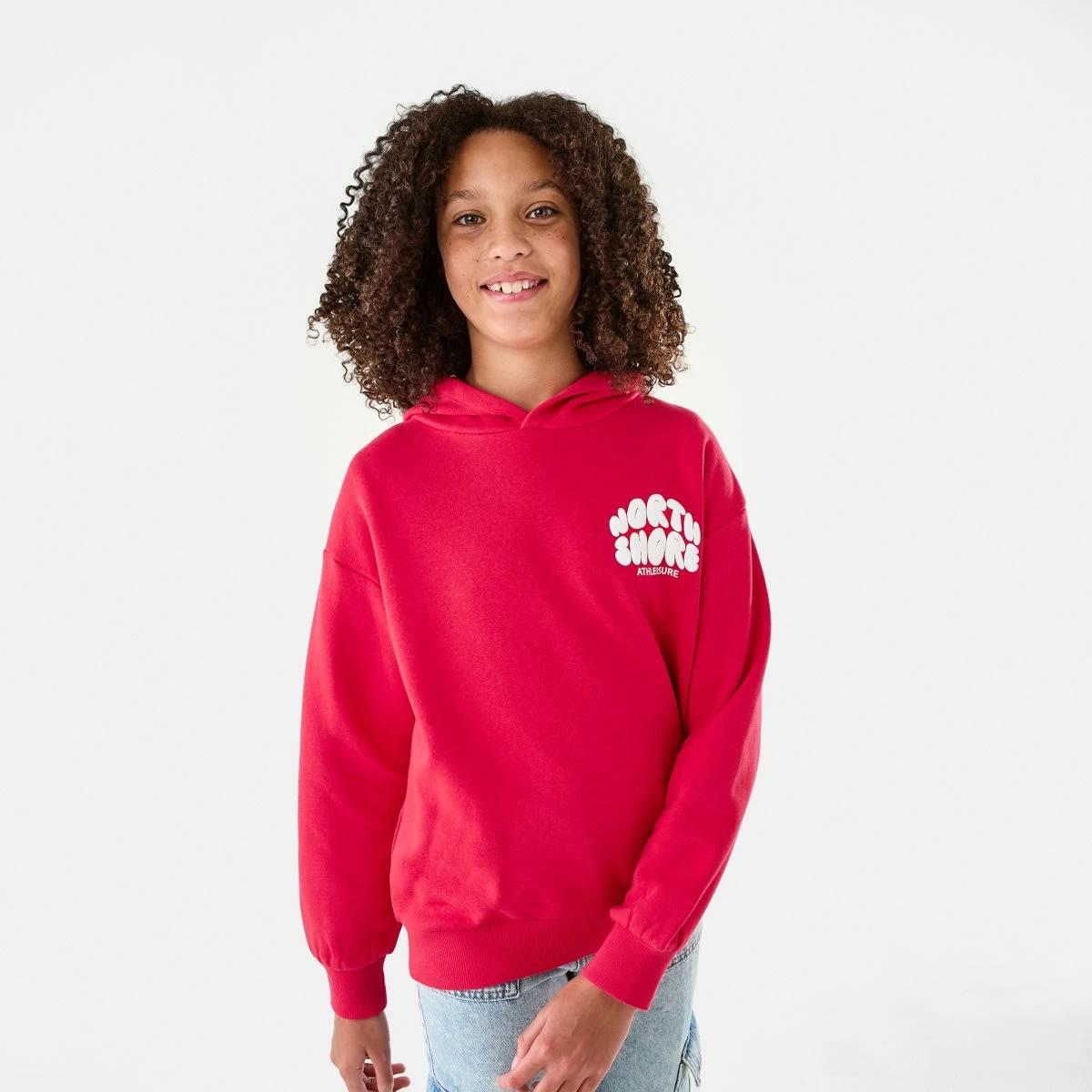 1 Oversized Hoodie Red Slogan, 1 of 9
