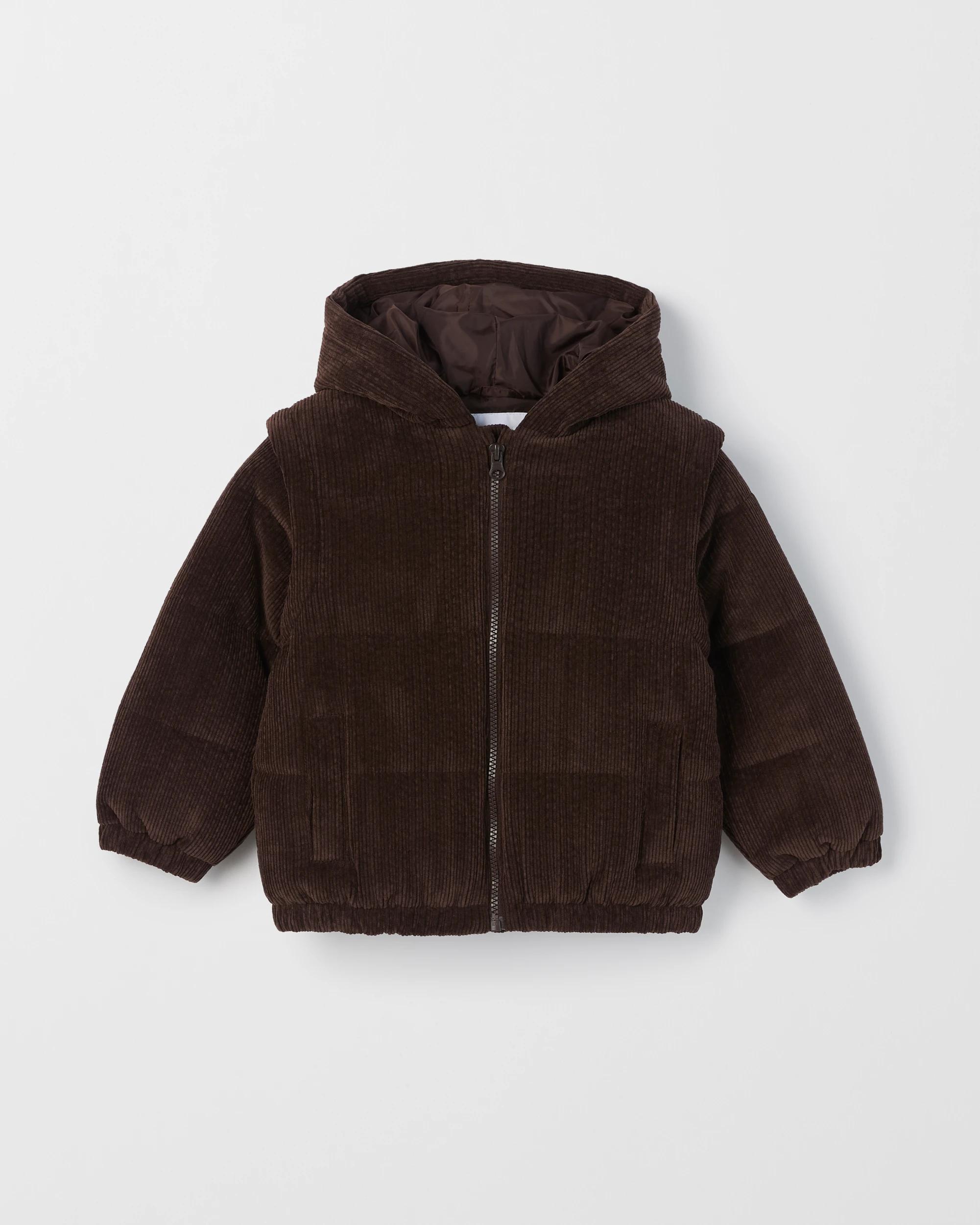 5 Target Kids Cord Hooded Jacket with Removable Sleeves BROWN, 5 of 7