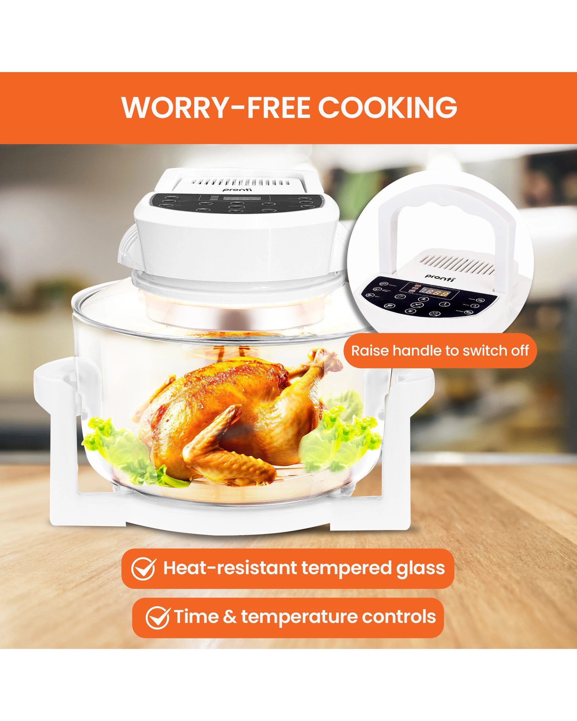 9 Pronti 17l Digital Family Turbo Convection Oven Broiler Cooker - White, 9 of 10