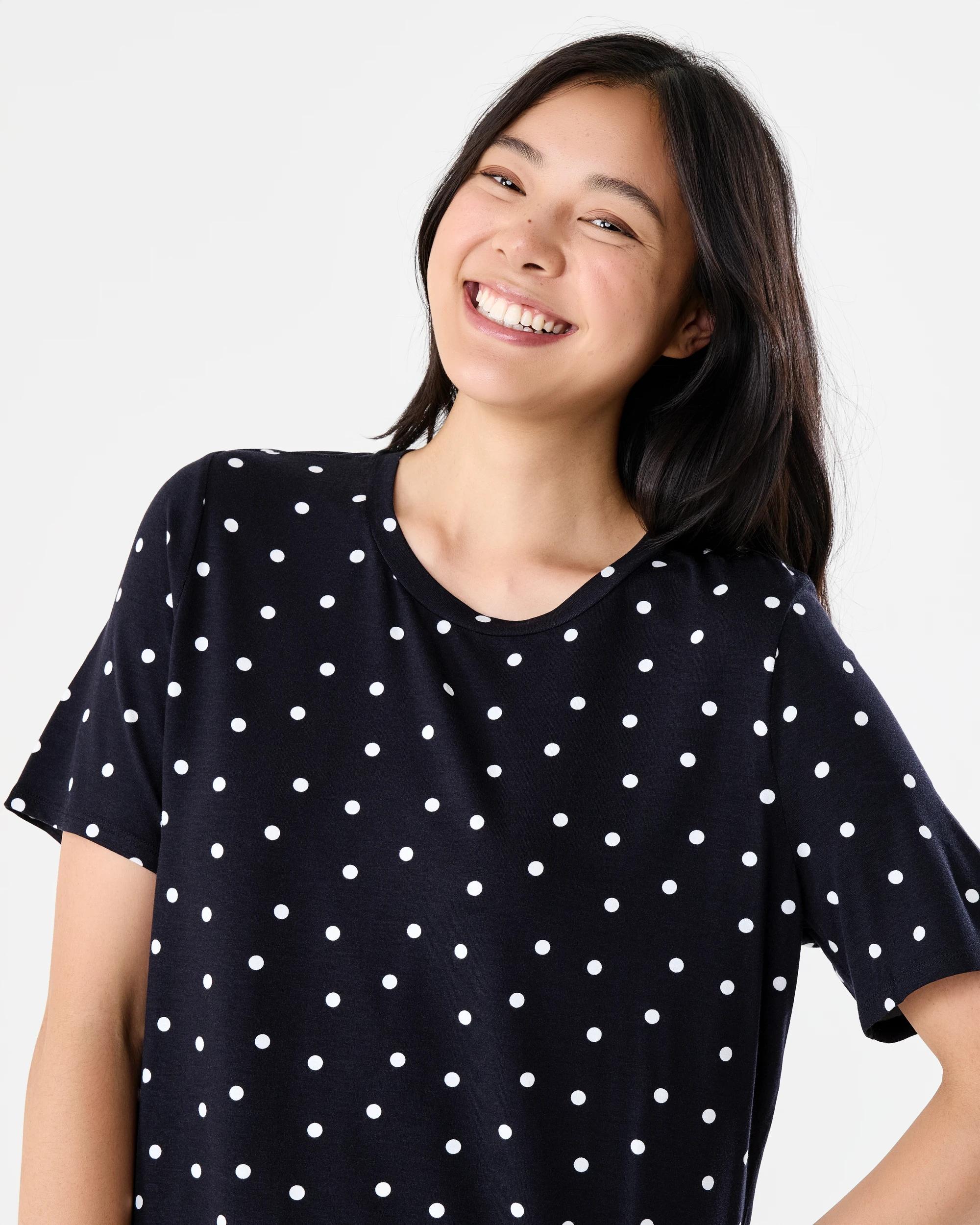 4 Short Sleeve Curve Hem Tunic Black Spot, 4 of 6