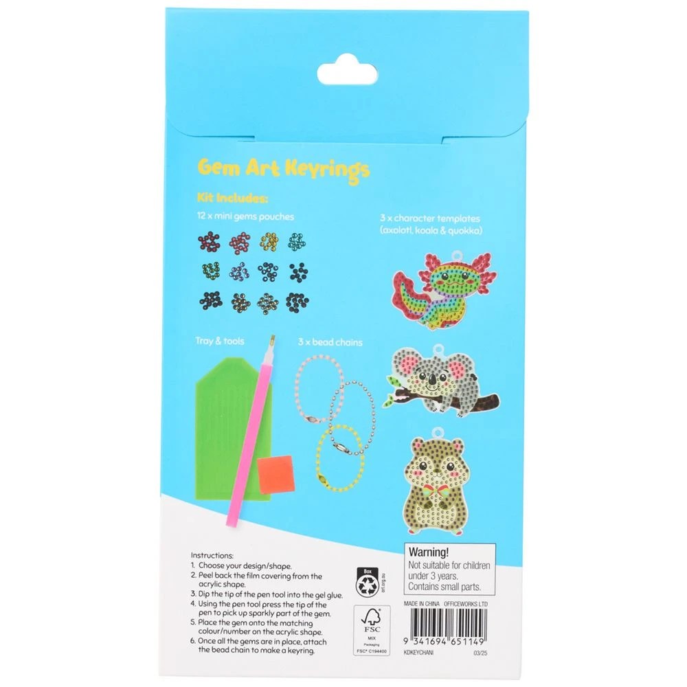 2 Kadink Gem Painting Key Rings Cute Animals 3 Pack, 2 of 7