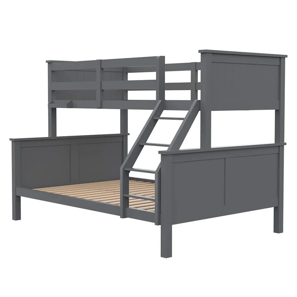 1 Kingston Slumber Triple Bunk Bed, Single Over Double Convertible Design - Grey, 1 of 1