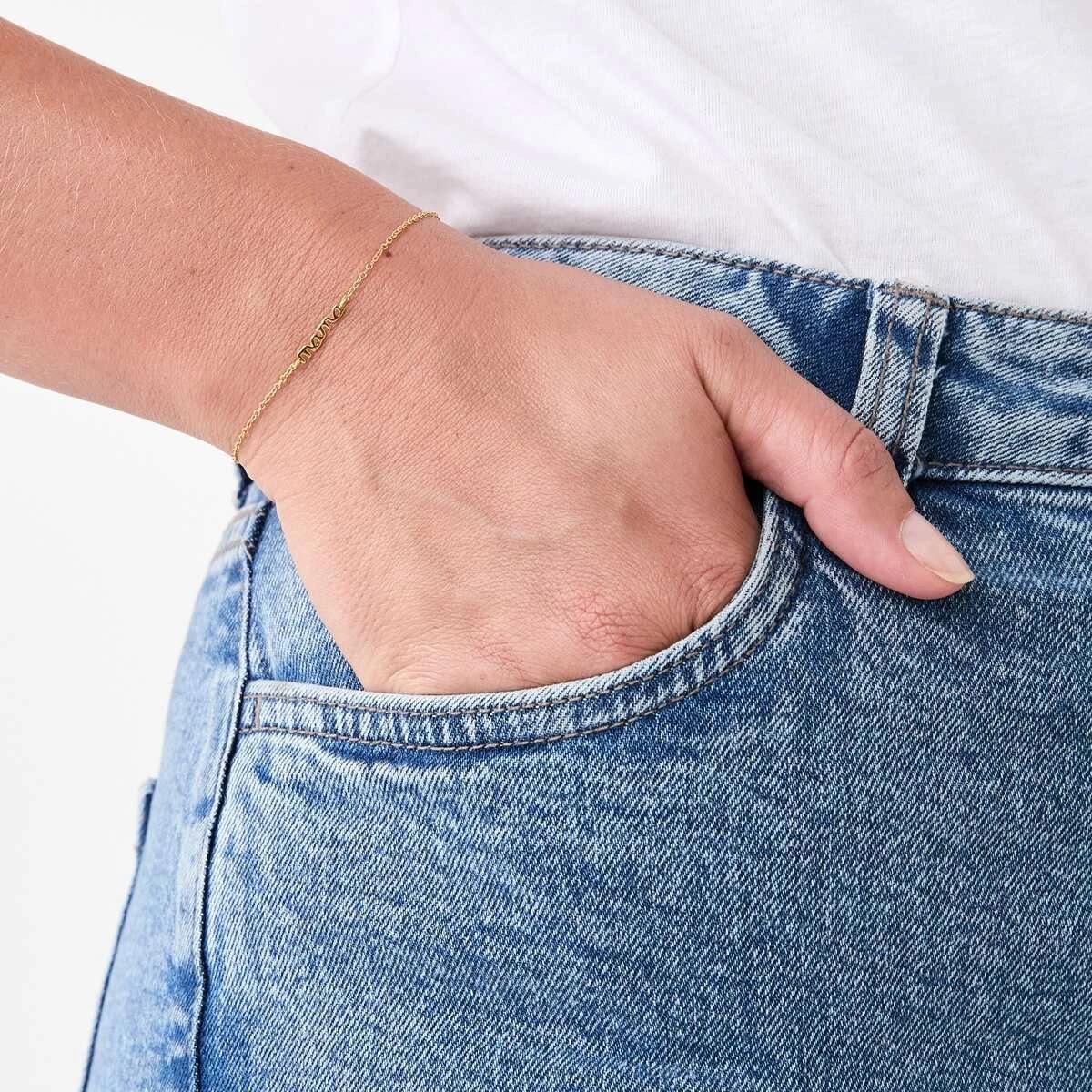 3 Mother's Day Gold Plated Sterling Silver 'Mama' Bracelet Gold, 3 of 4