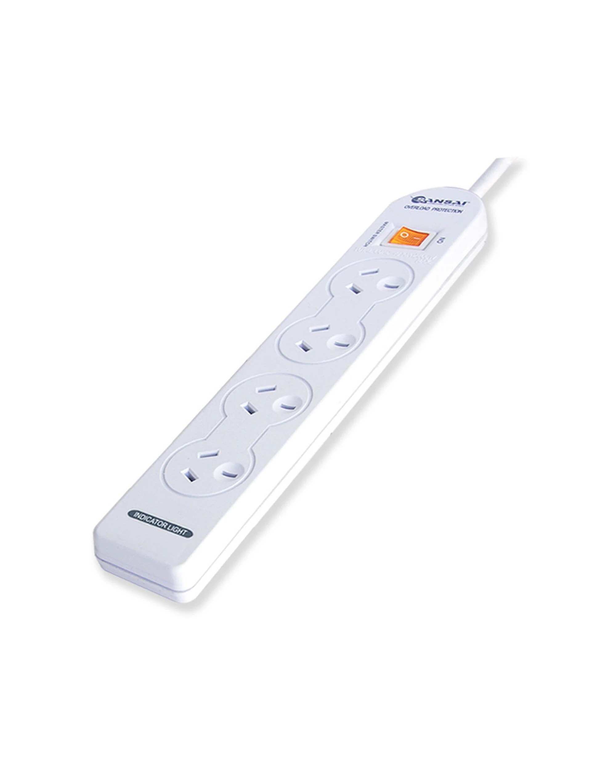 1 Sansai 4 Way Powerboard Sockets Splitter Overload Protection Switch 1m Cord 10A - Plain, 1 of 2