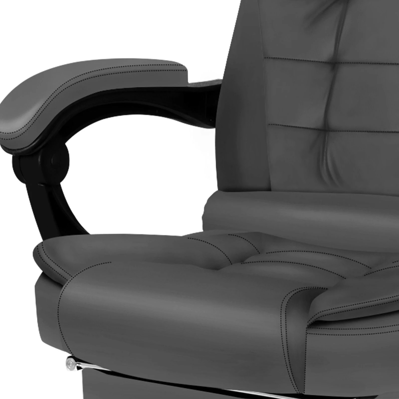 7 Alfordson Massage Office Chair FOOTREST Executive Gaming Racing Seat PU Leather - Grey, 7 of 10