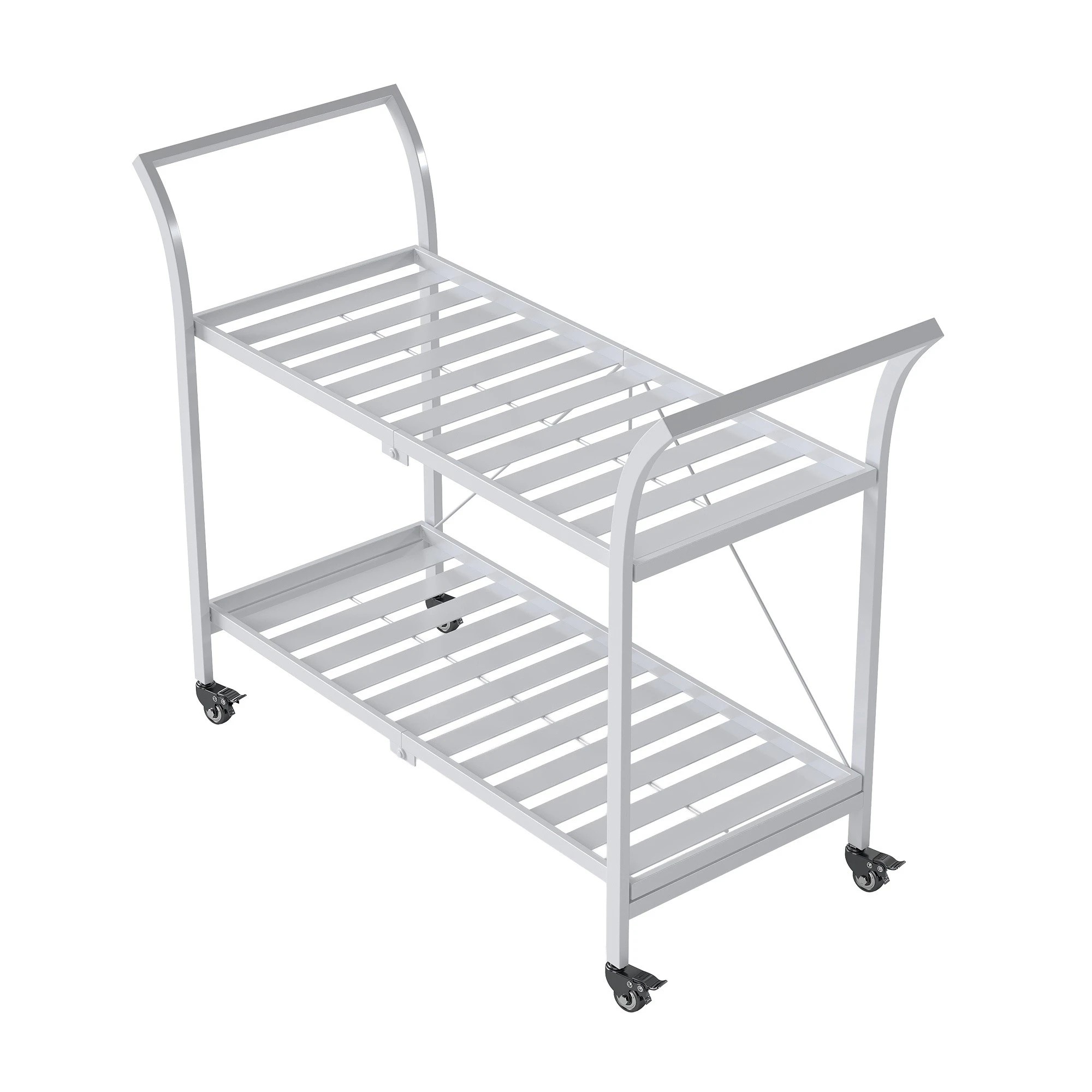 5 Hamptons 2 Tier Metal Bar Cart - White, 5 of 5