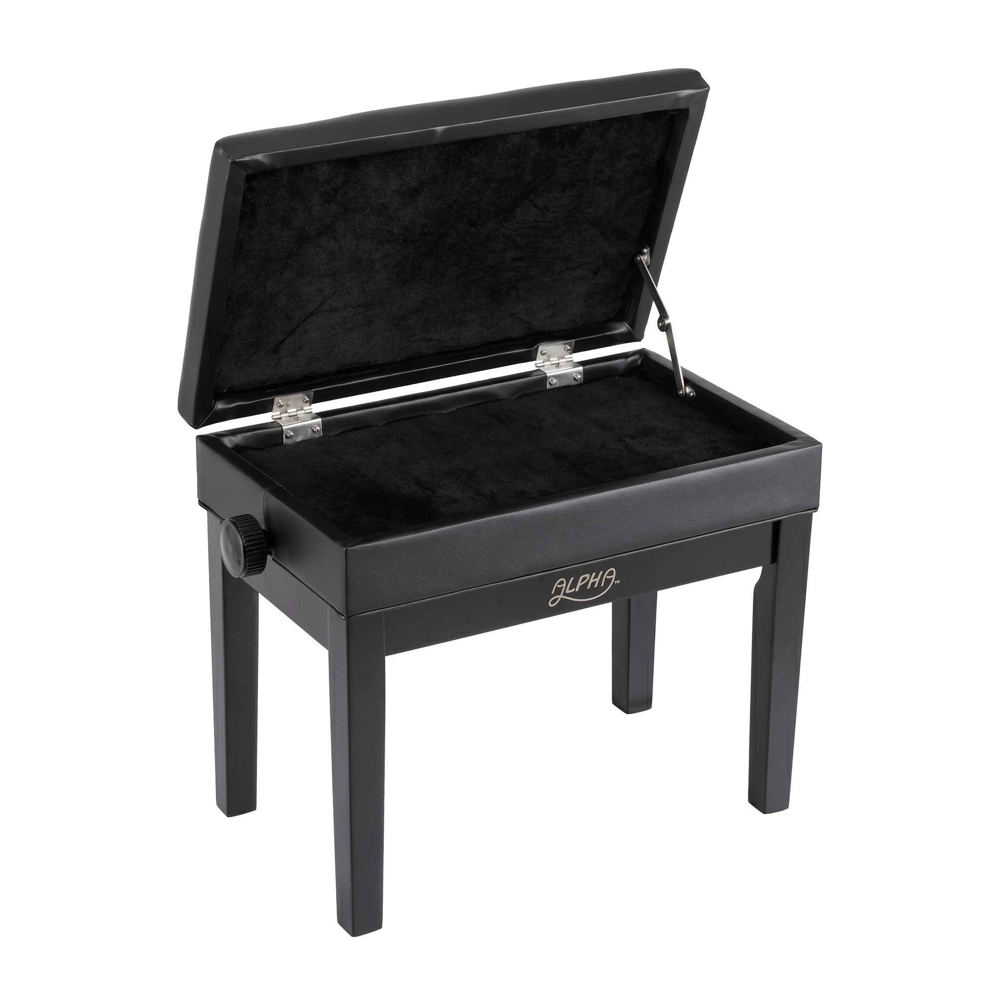 4 Alpha Adjustable Piano Bench Wooden Keyboard Seat Padded Music Chair - Black, 4 of 7