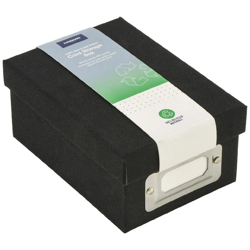 1 J.Burrows Business Card Storage Box Black, 1 of 4
