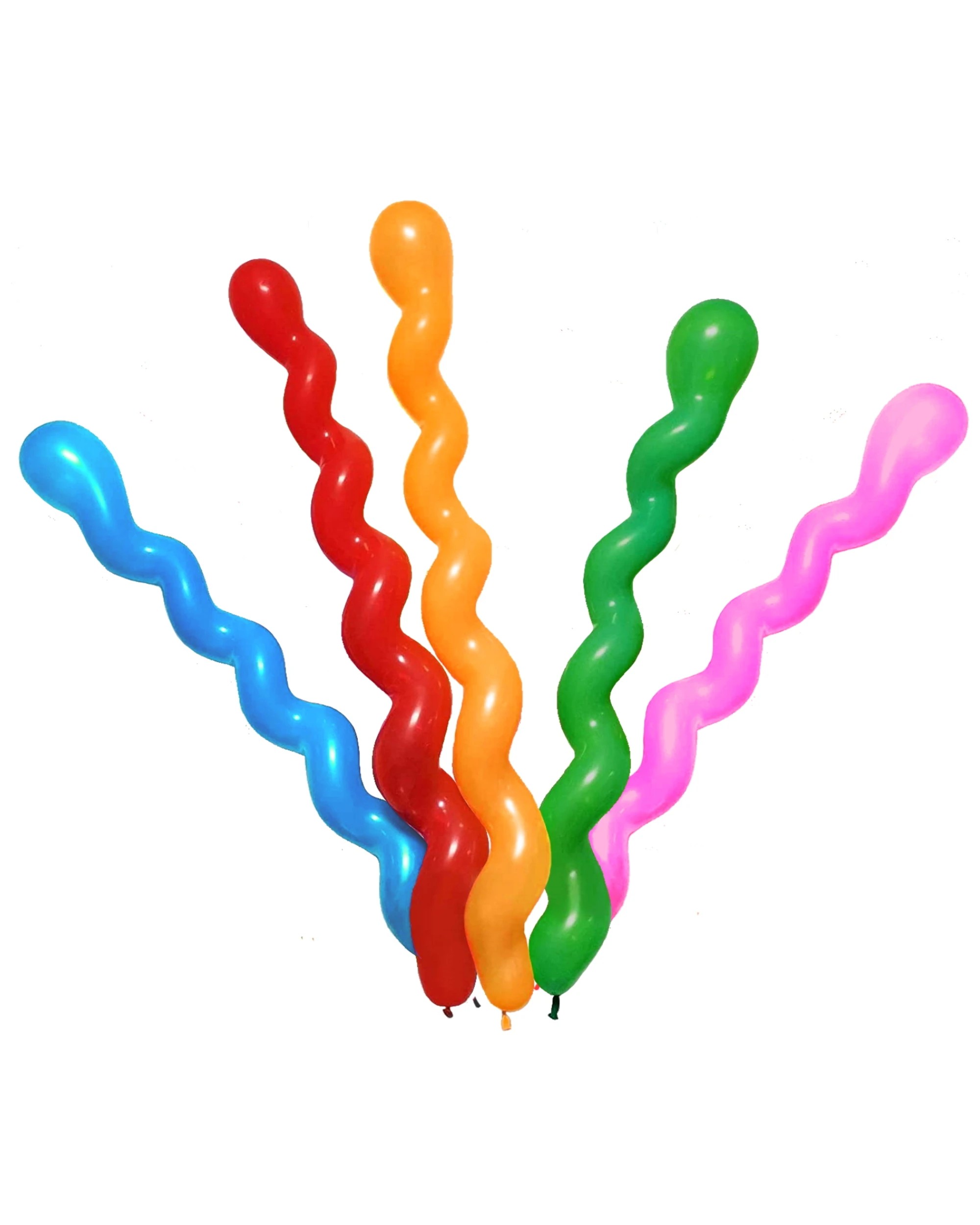 1 Alpen Spiral Balloons Mixed Colours Pack of 5 - Multi, 1 of 1