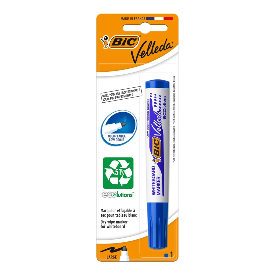 1 BIC Velleda ECOlutions Whiteboard Marker - Blue, 1 of 5