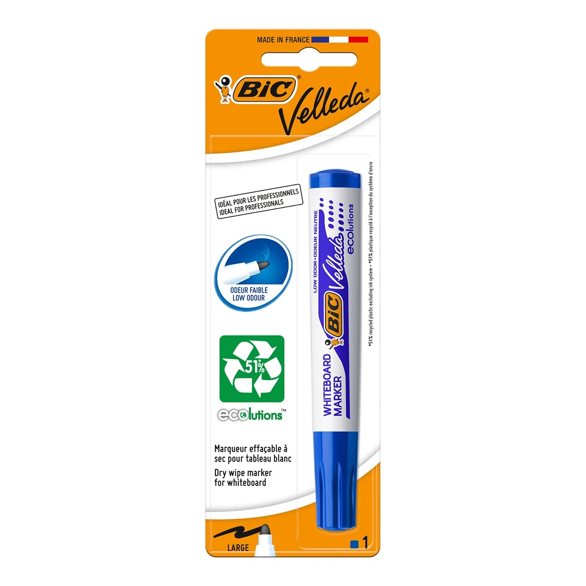 1 BIC Velleda ECOlutions Whiteboard Marker - Blue, 1 of 5