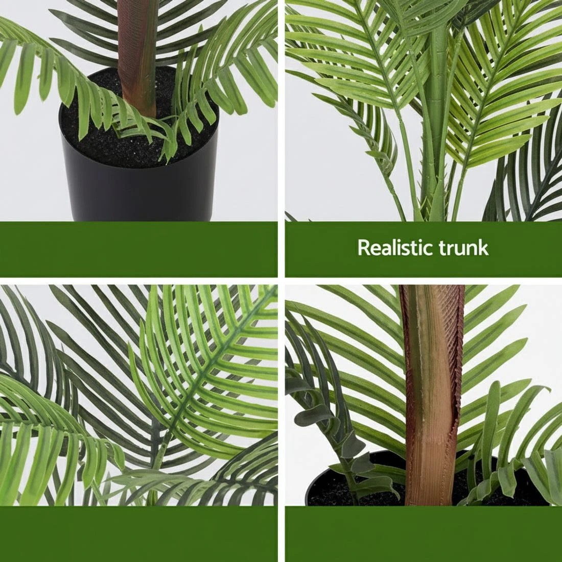 9 Artiss 100cm Artificial Palm Tree Faux Trees Indoor Decor Artificial Plants Lifelike Plant - Green, 9 of 9