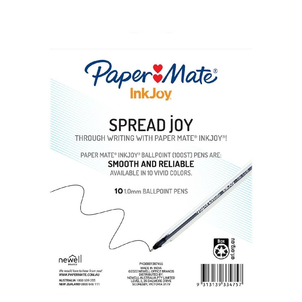 4 Paper Mate InkJoy 100 Ballpoint Pens Black 10 Pack, 4 of 4