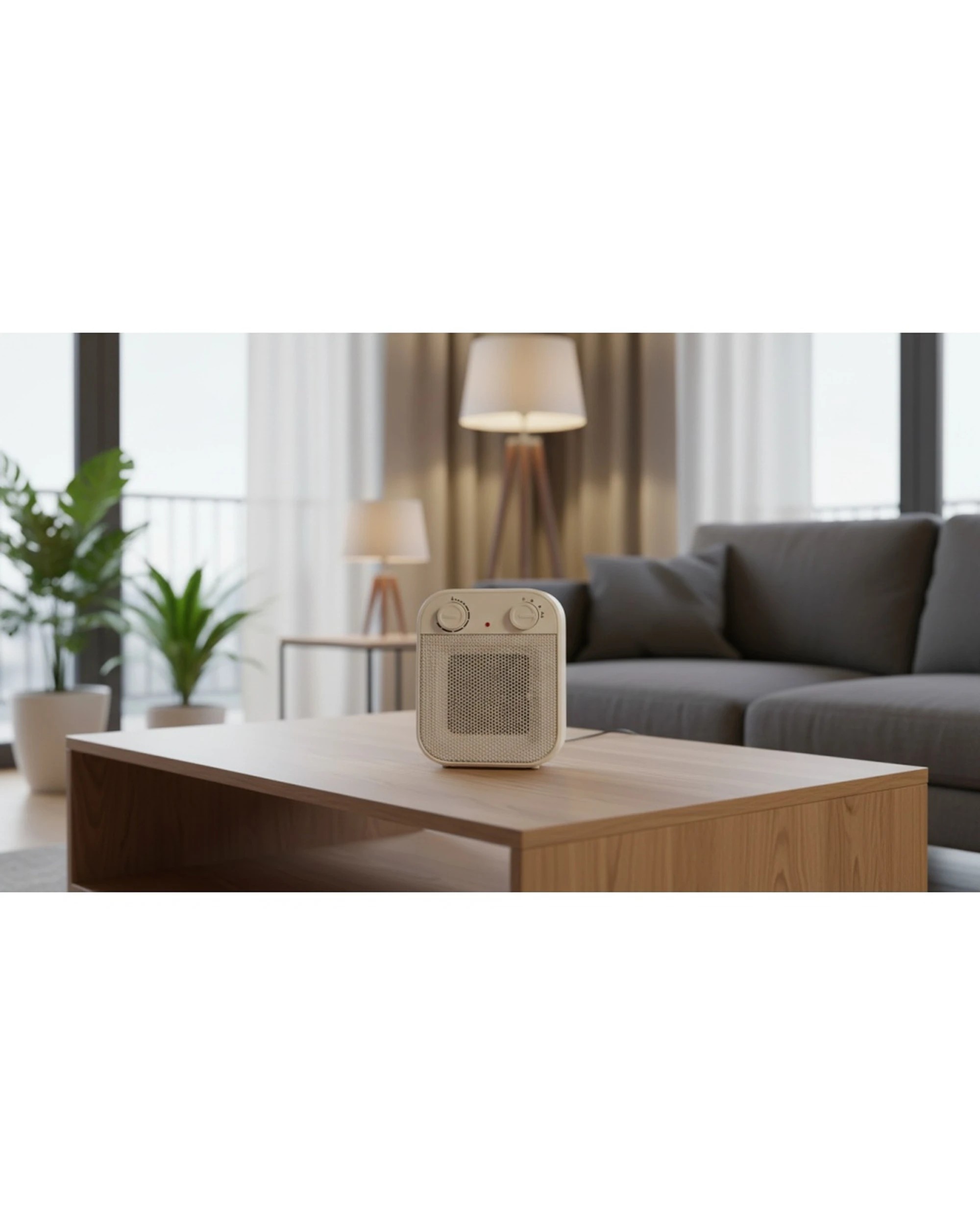 2 Goldair Ceramic Heater With 2 Heat Settings Adjustable Thermostat 1500W - White, 2 of 2