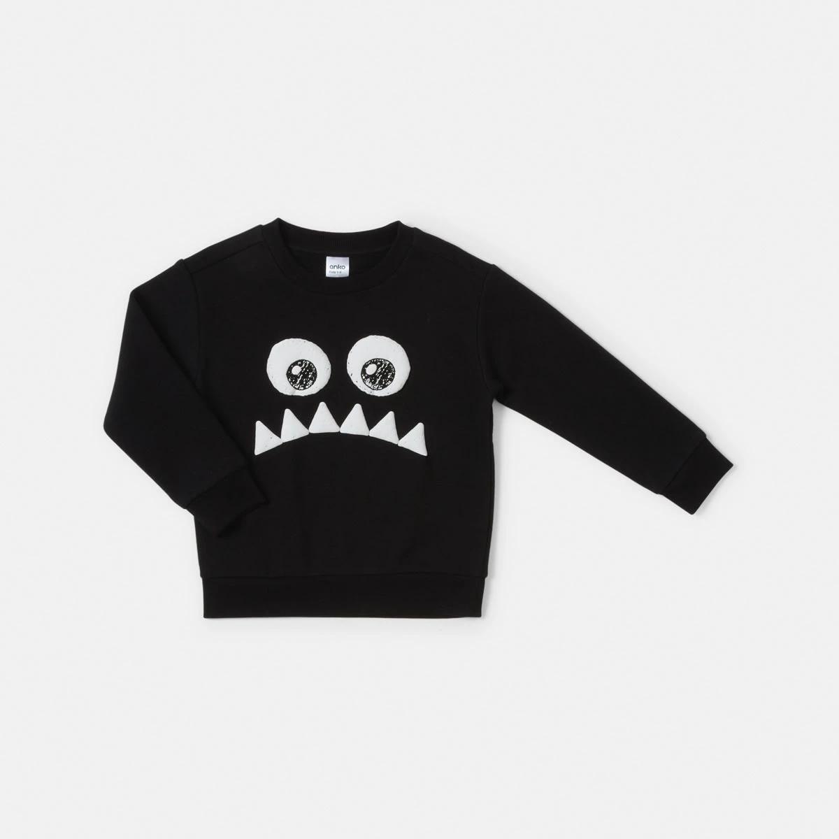 7 Print Crew Neck Sweatshirt Blk Monst, 7 of 8
