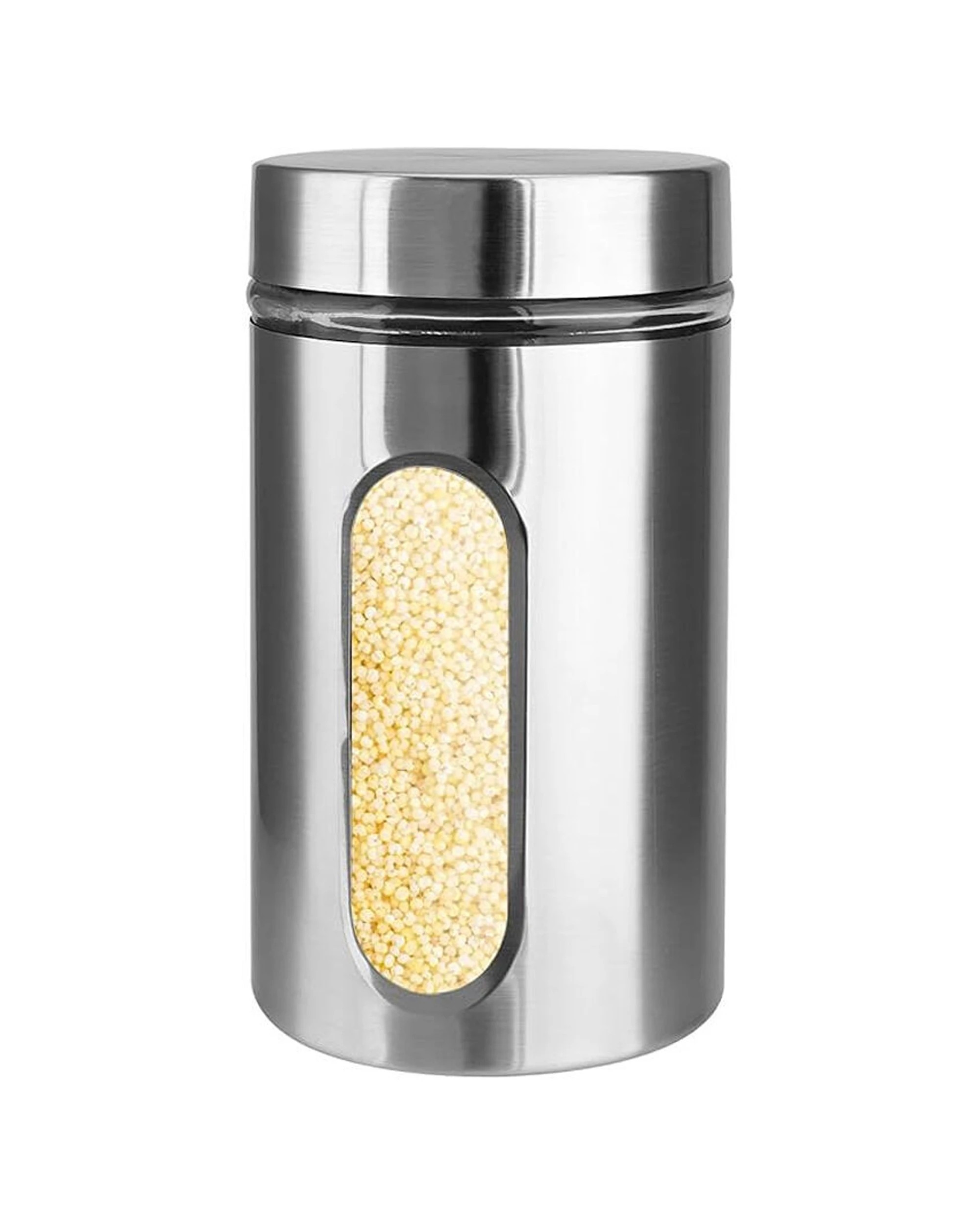 2 Glass & Co 12PK Large Stainless Steel Window Canister Jar 1000ml - Assorted, 2 of 3