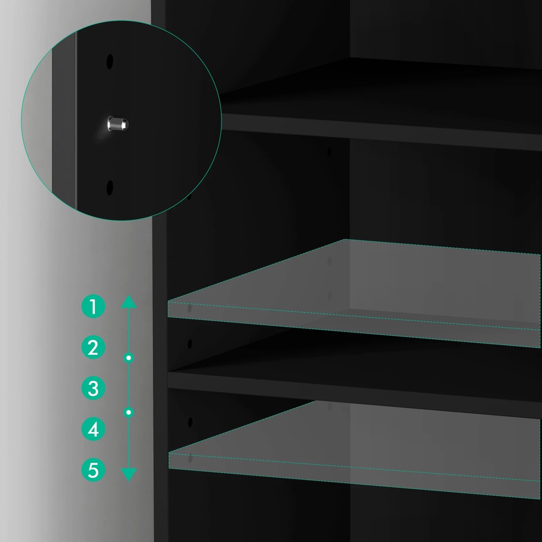 7 Alfordson Wardrobe Clothes Storage Cabinet Closet Organizer 5 Drawers - Black, 7 of 10