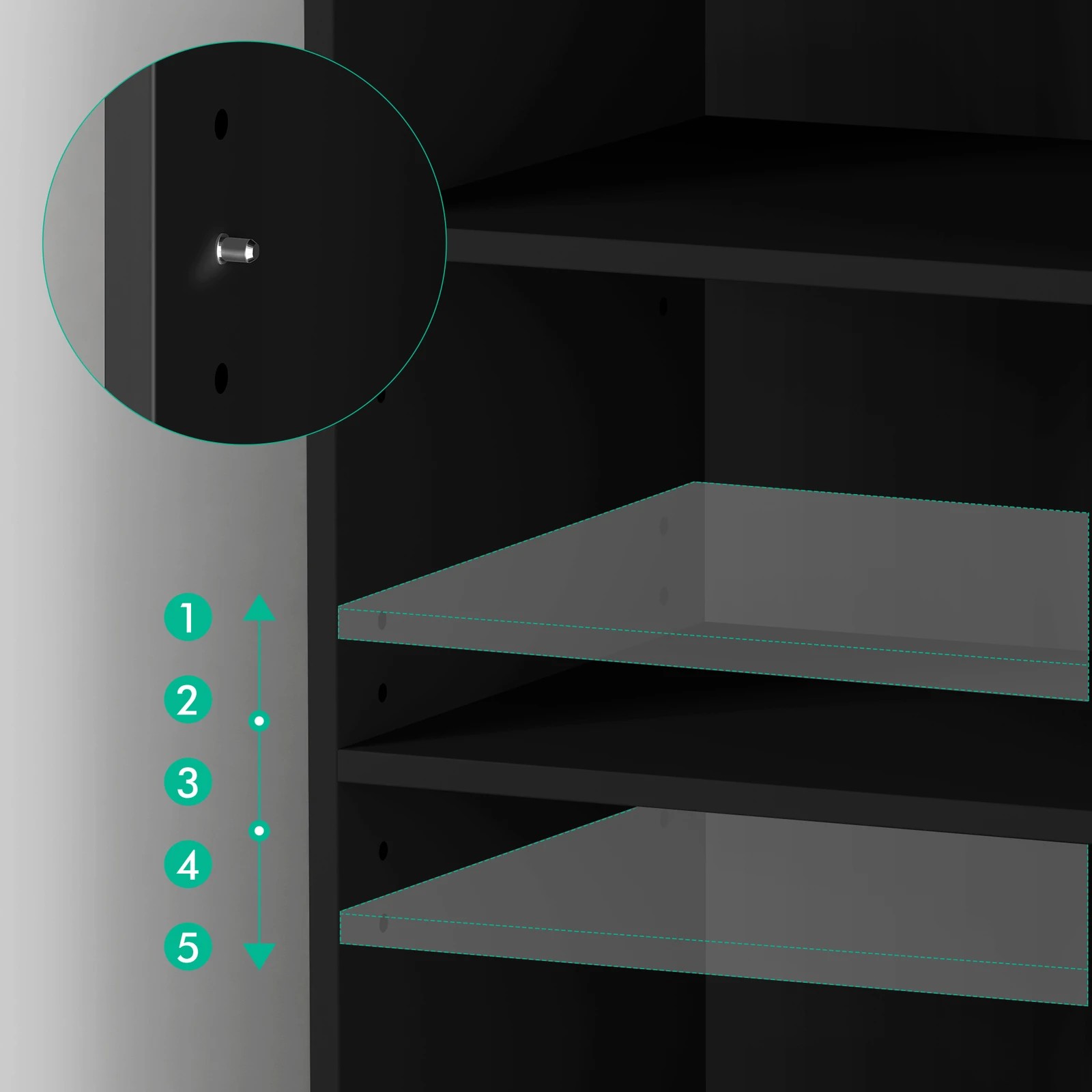 7 Alfordson Wardrobe Clothes Storage Cabinet Closet Organizer 5 Drawers - Black, 7 of 10