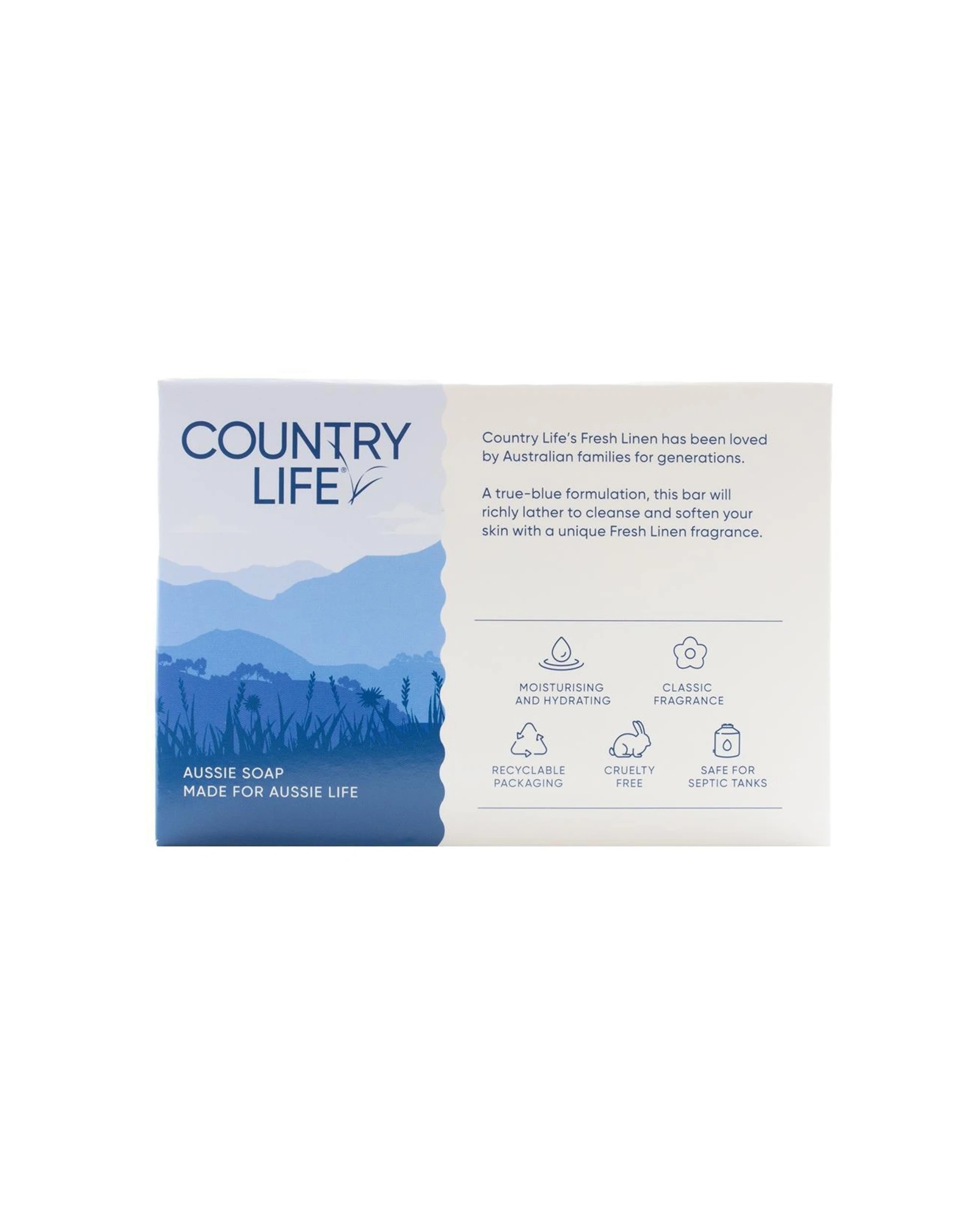 3 Country Life 8 x 5pc Soap Bars 450g Fresh Linen 3x More Moisturiser - White, 3 of 5