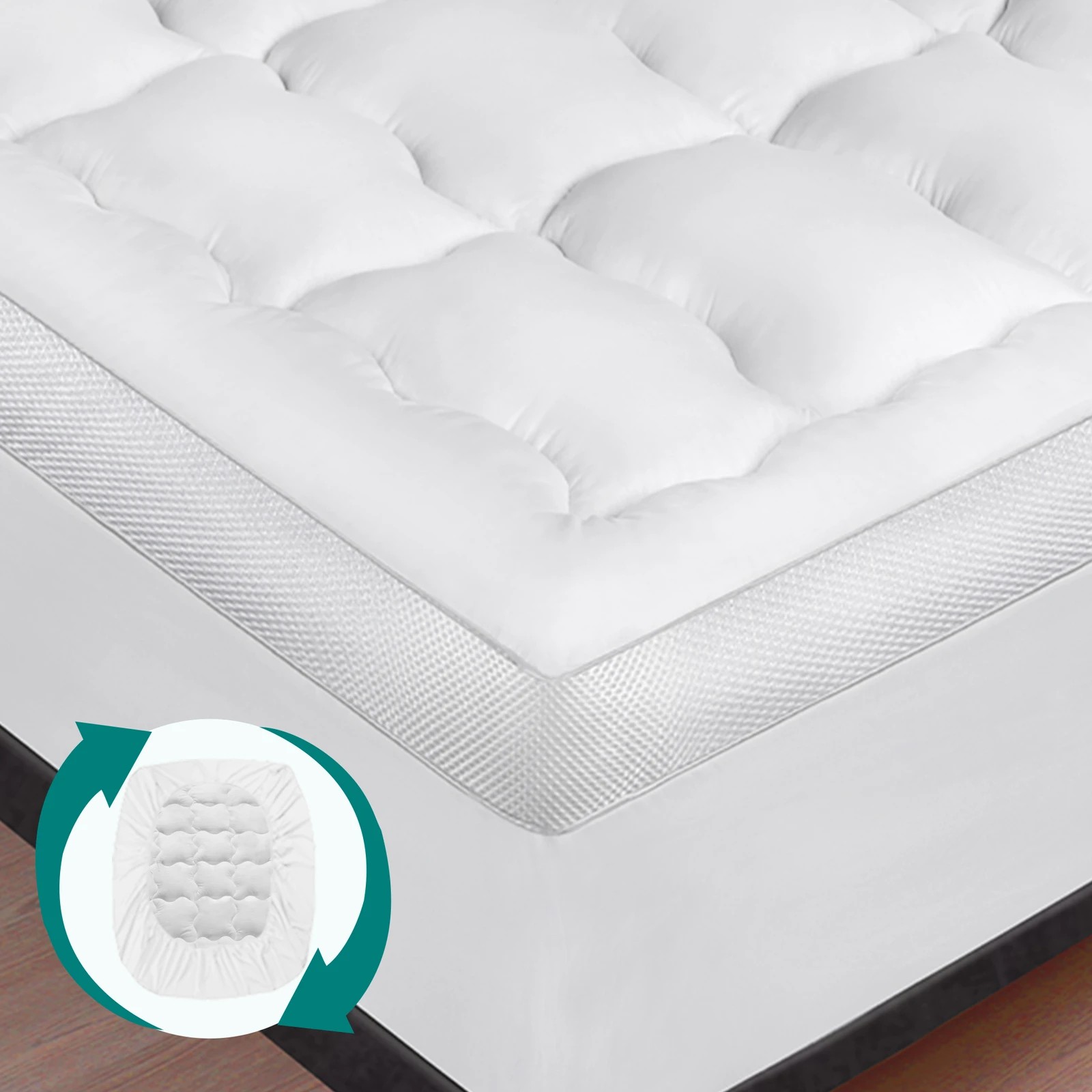 6 Starry Eucalypt Mattress Topper Pillowtop Mesh Bedding Mat Cover 11cm - Double Bed, 6 of 6