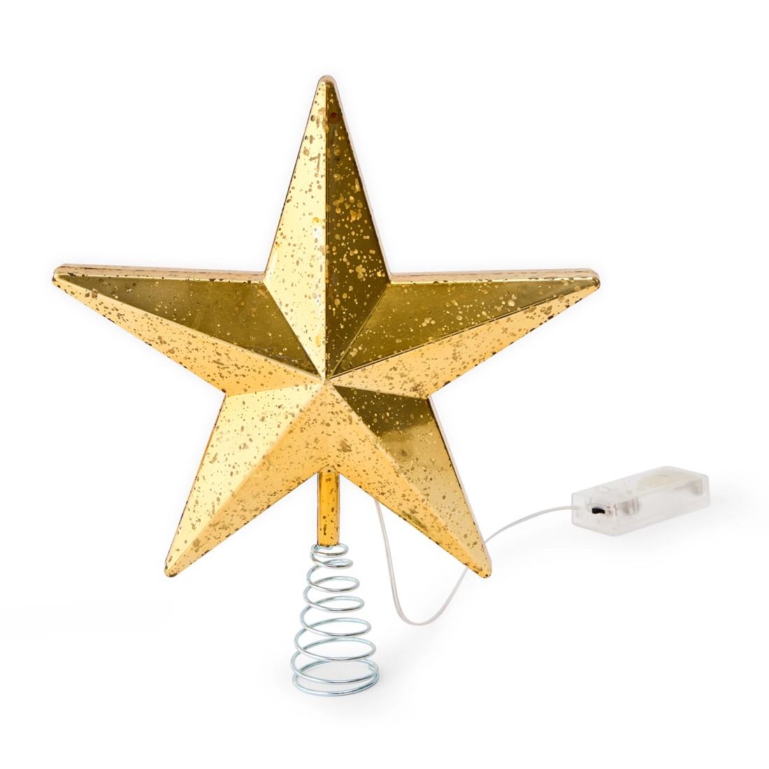 4 LED Light Up Faux Mercury Star Tree Topper - Assorted, 4 of 10