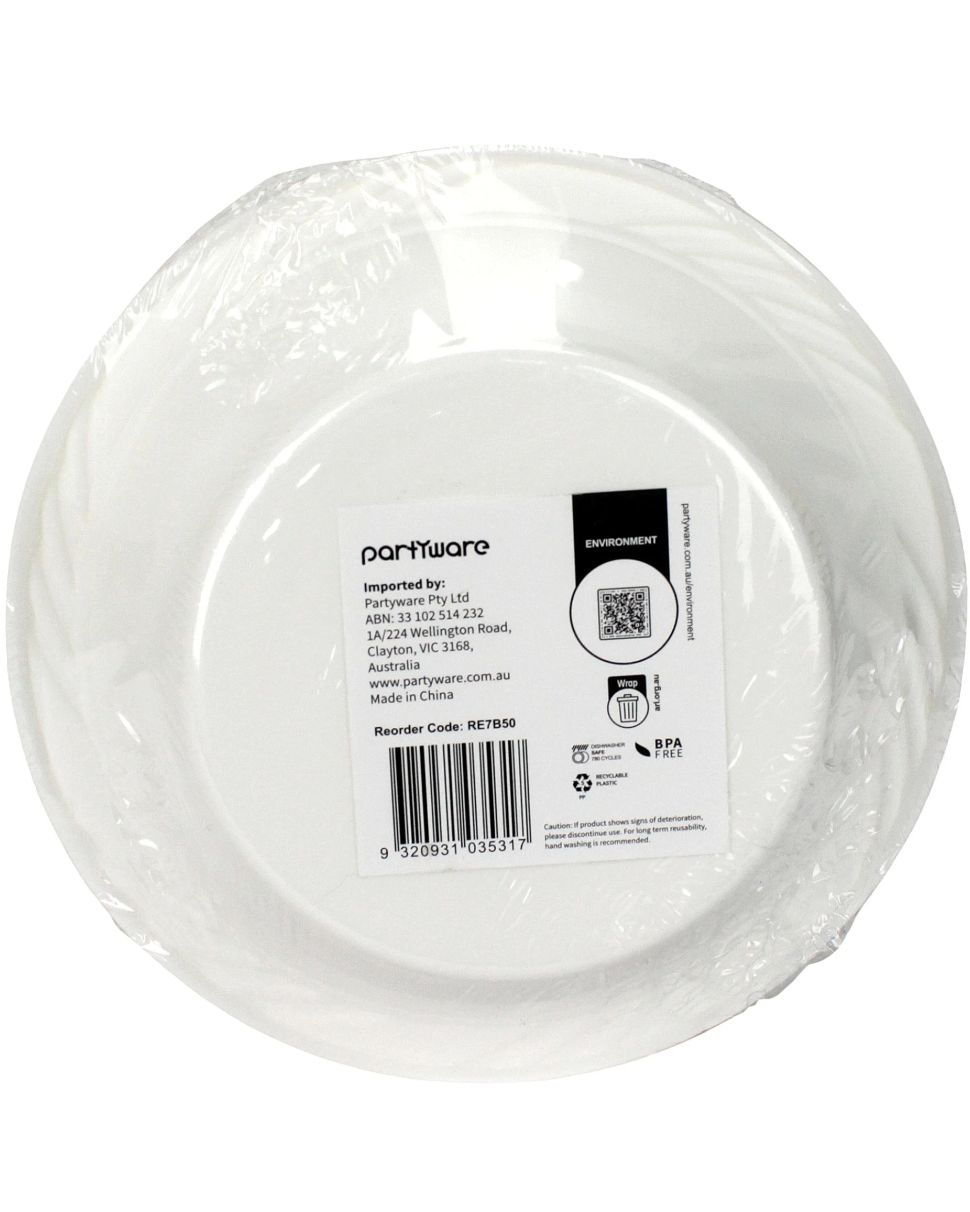 3 Partyware Everyday Living Reusable White Plastic Bowls Bulk Pack of 50 - White, 3 of 3