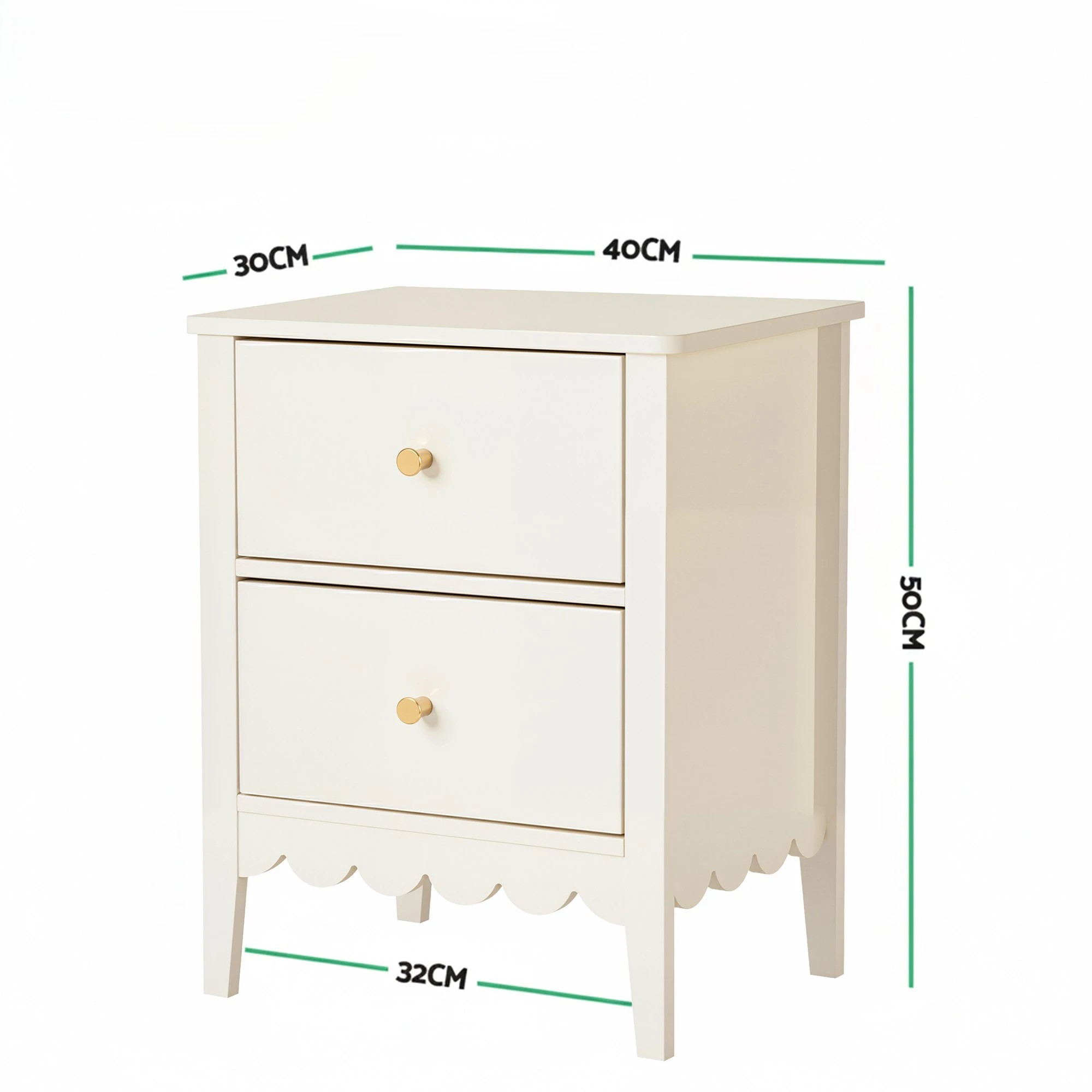 2 Artiss 2x Bedside Table 2 Drawers Bedroom Storage Nightstand, 2 of 7