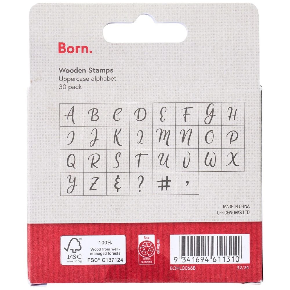 2 Born Wooden Stamp Alphabet Upper Script 30 Pack., 2 of 4