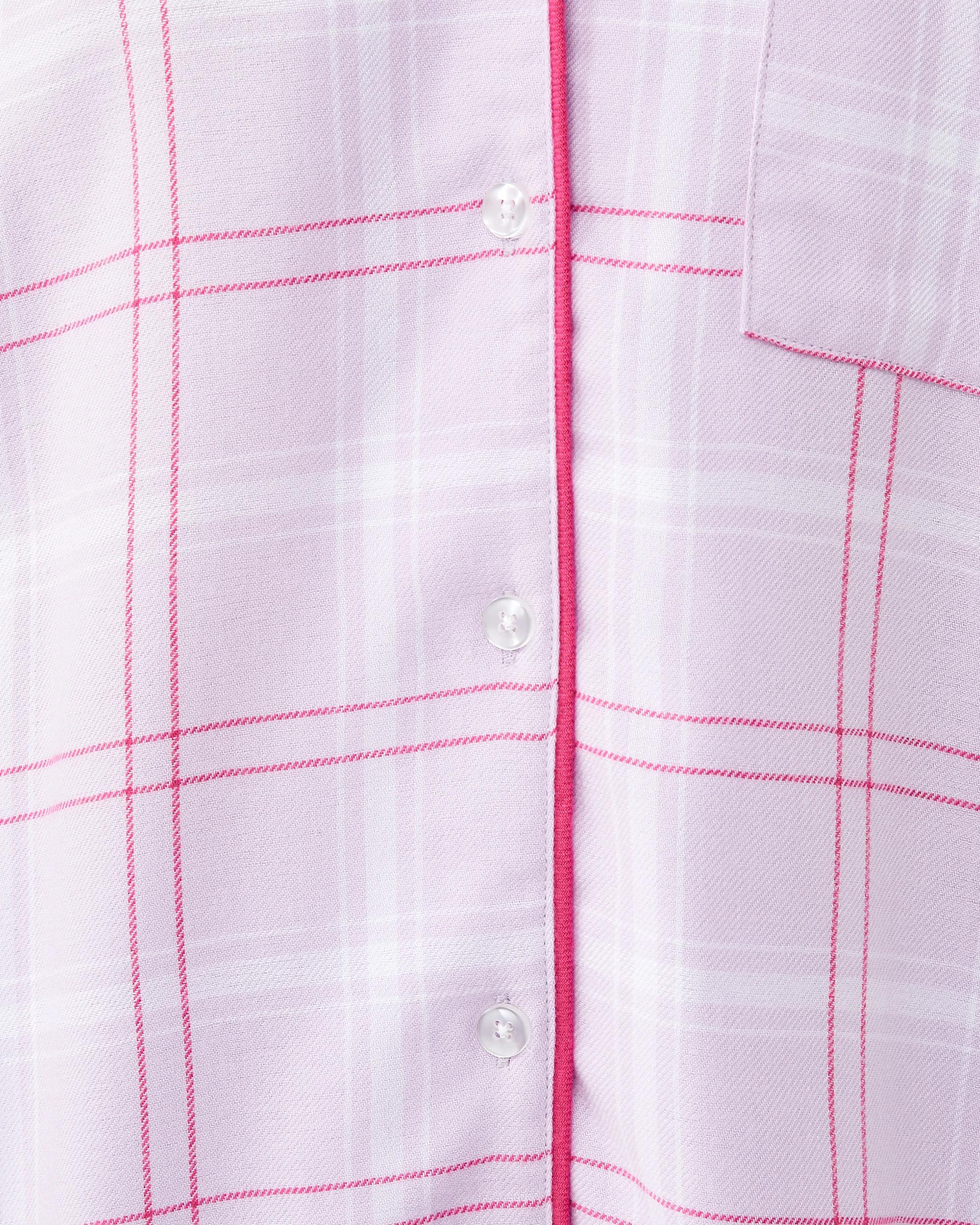 6 Classic Flannel Pyjama Set Pk Prp Chk, 6 of 9