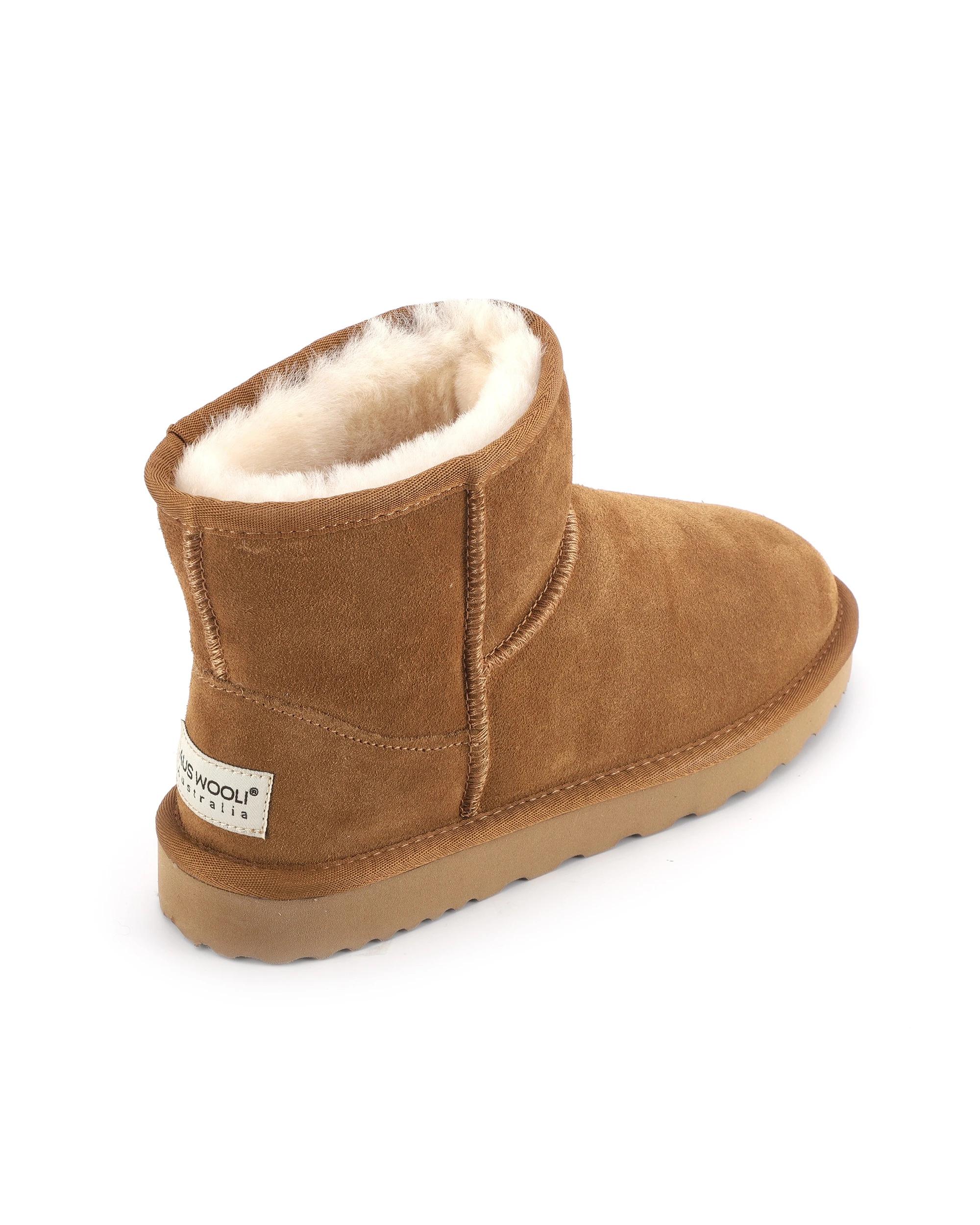3 AUS WOOLI Signature Short Sheepskin Ankle UGG Boots TAN, 3 of 7